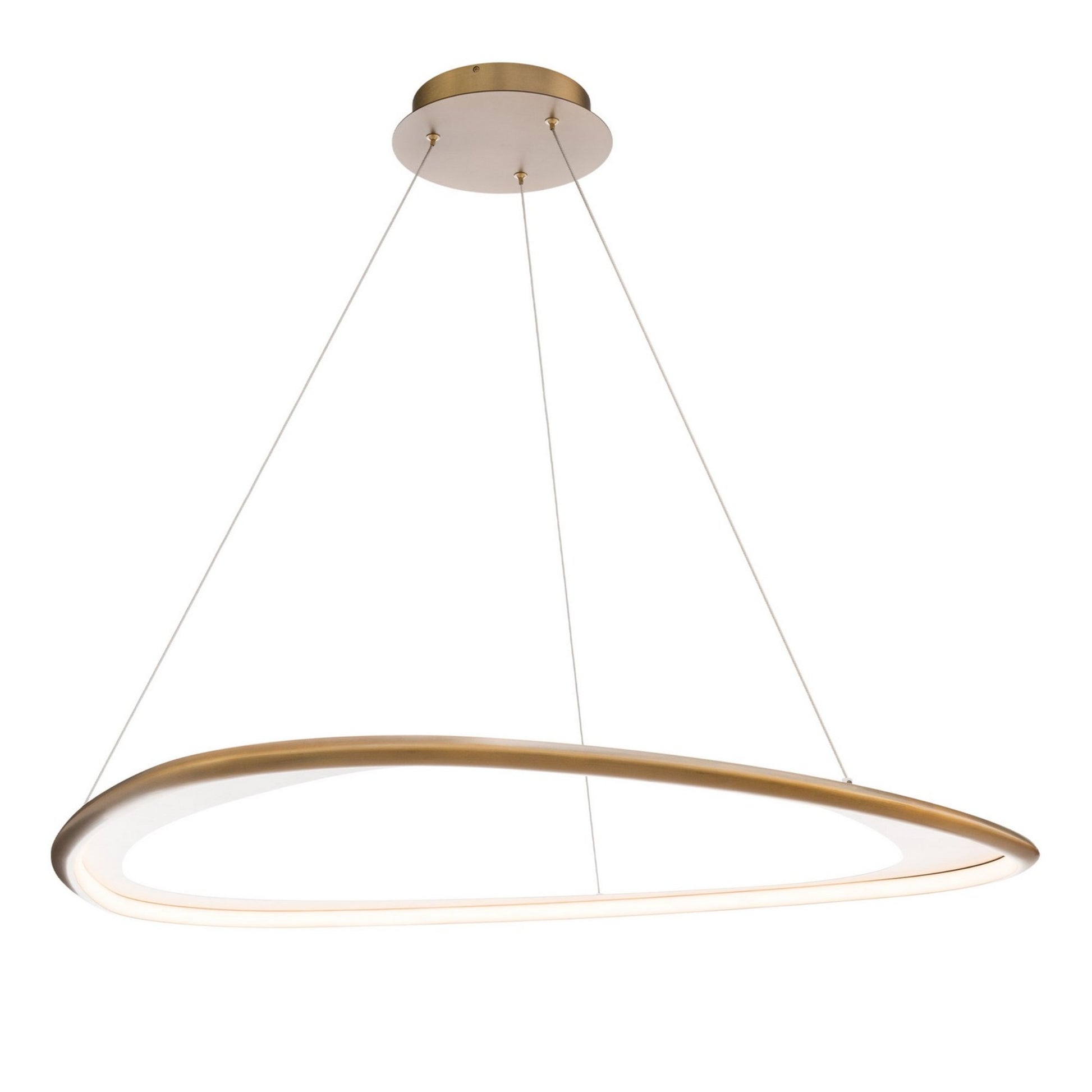 Oyster 42" LED Pendant, 4CCT, Aged Brass Finish - Bees Lighting