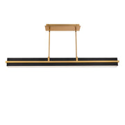 Desmond 48" Linear LED Pendant, 4CCT, Black/Aged Brass Finish - Bees Lighting