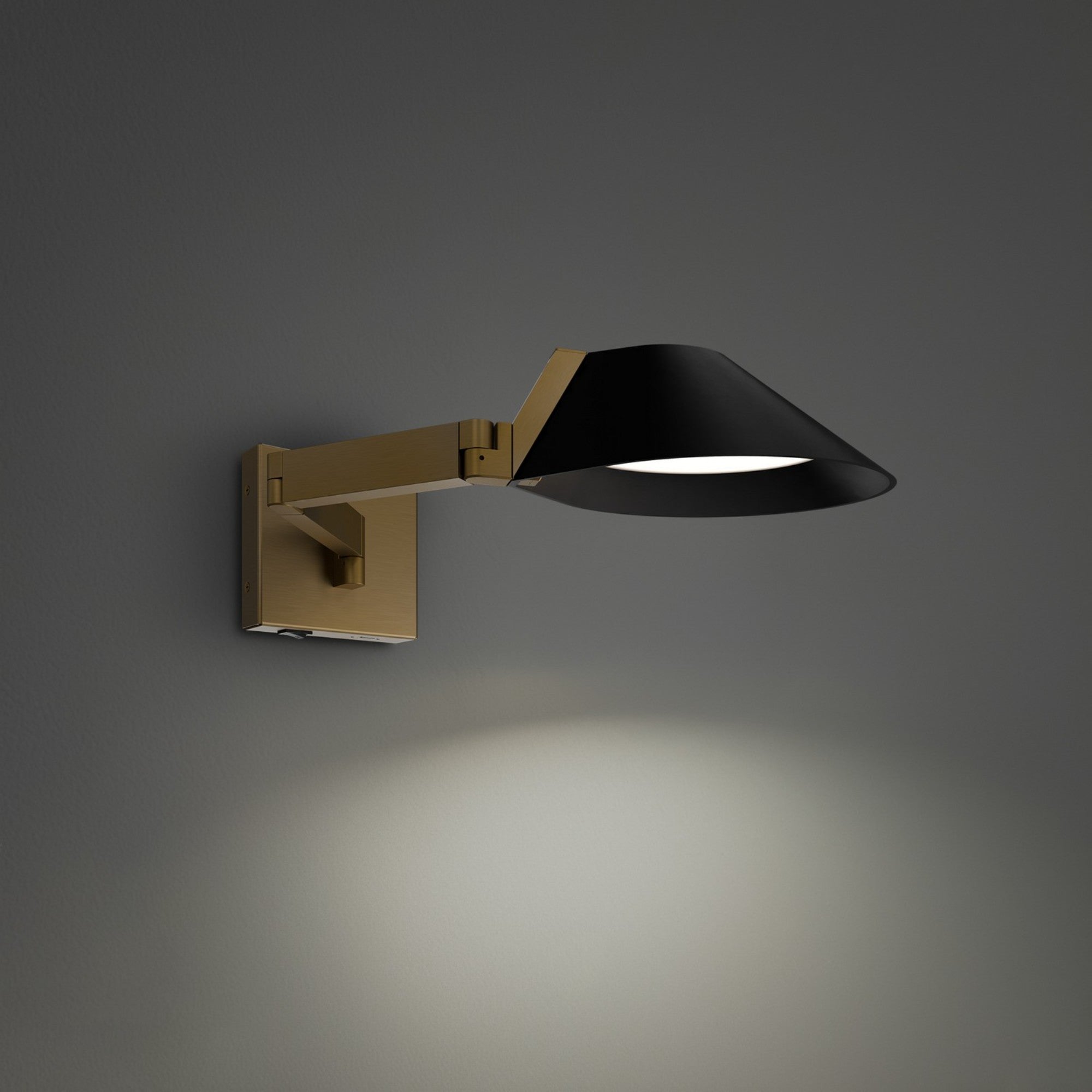 Pavilion 22" LED Task Light, Black & Aged Brass Finish - Bees Lighting