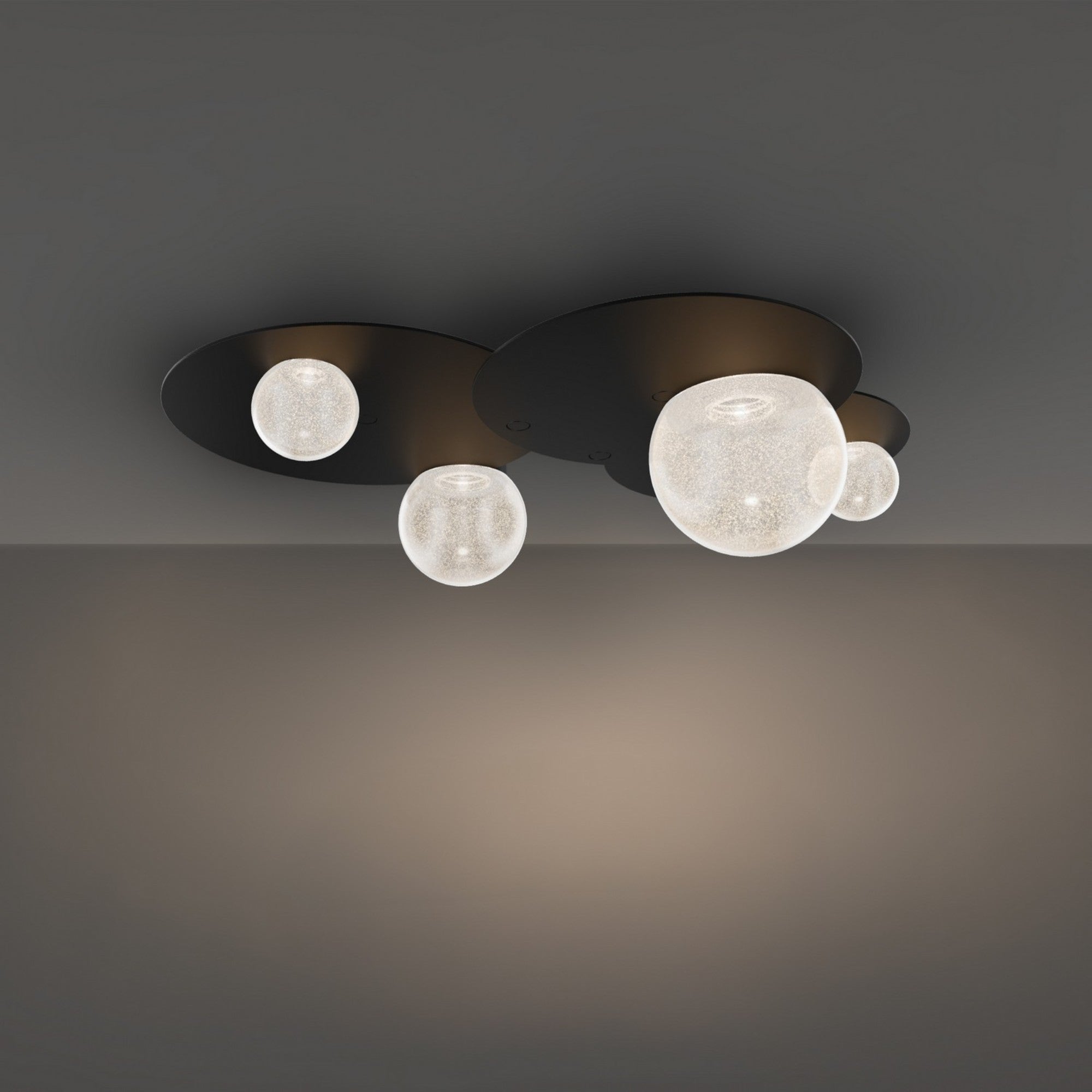 Out Of This World 27" LED Flush Mount, Black Finish - Bees Lighting