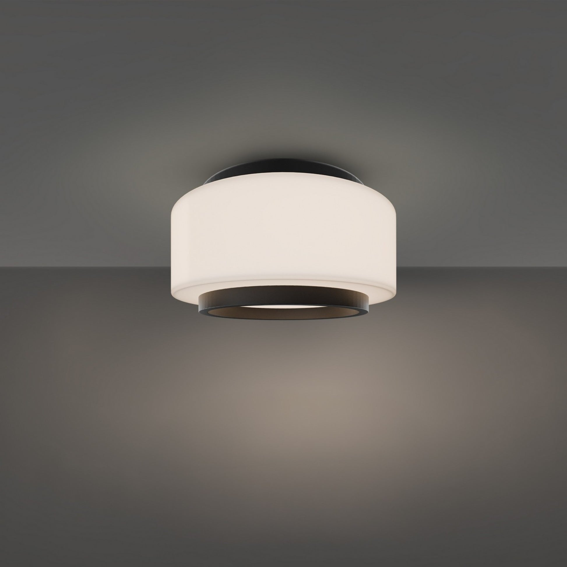 Preston 8" LED Flush Mount, 3500K, Black Finish - Bees Lighting