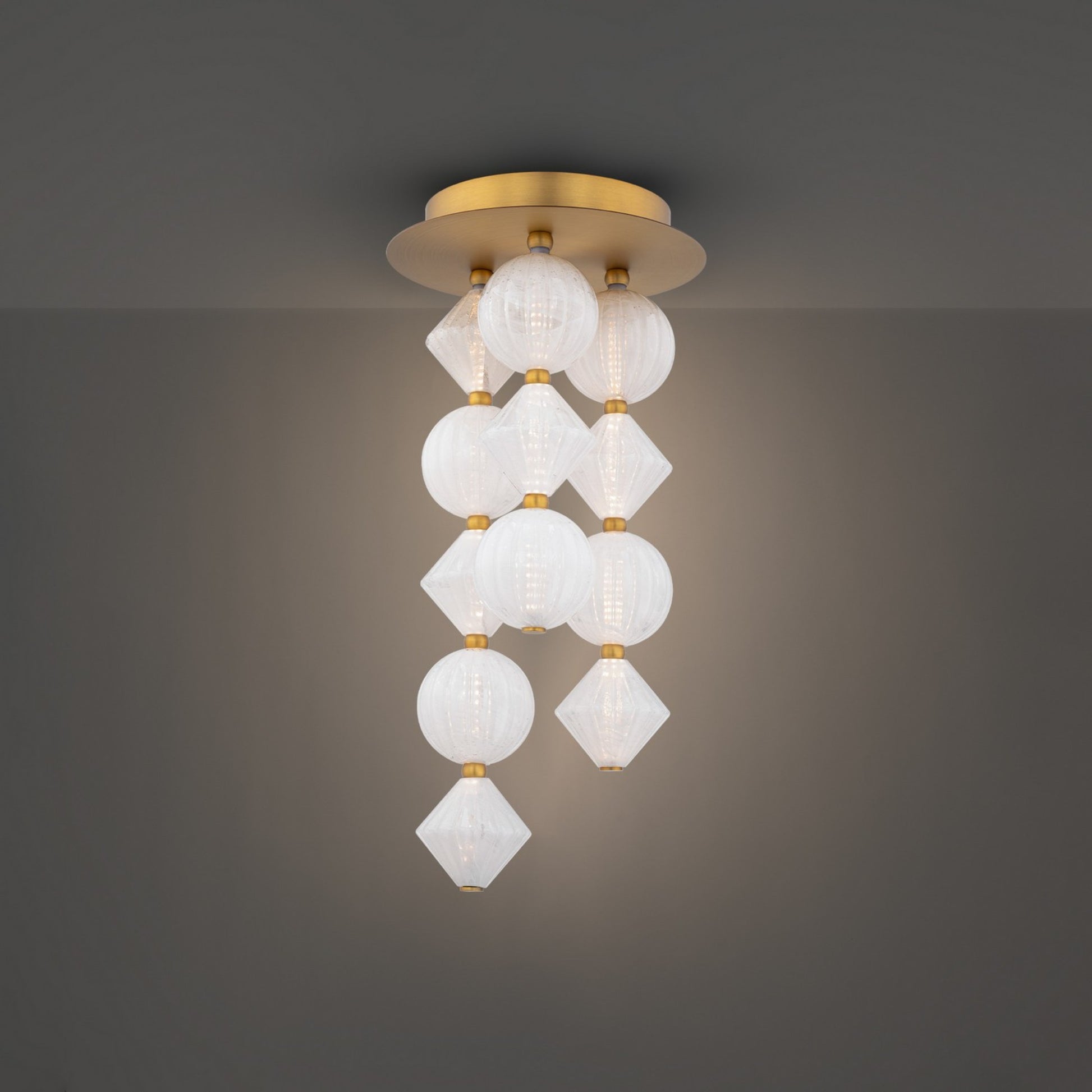Pearla 23" LED Flush Mount, Aged Brass Finish - Bees Lighting