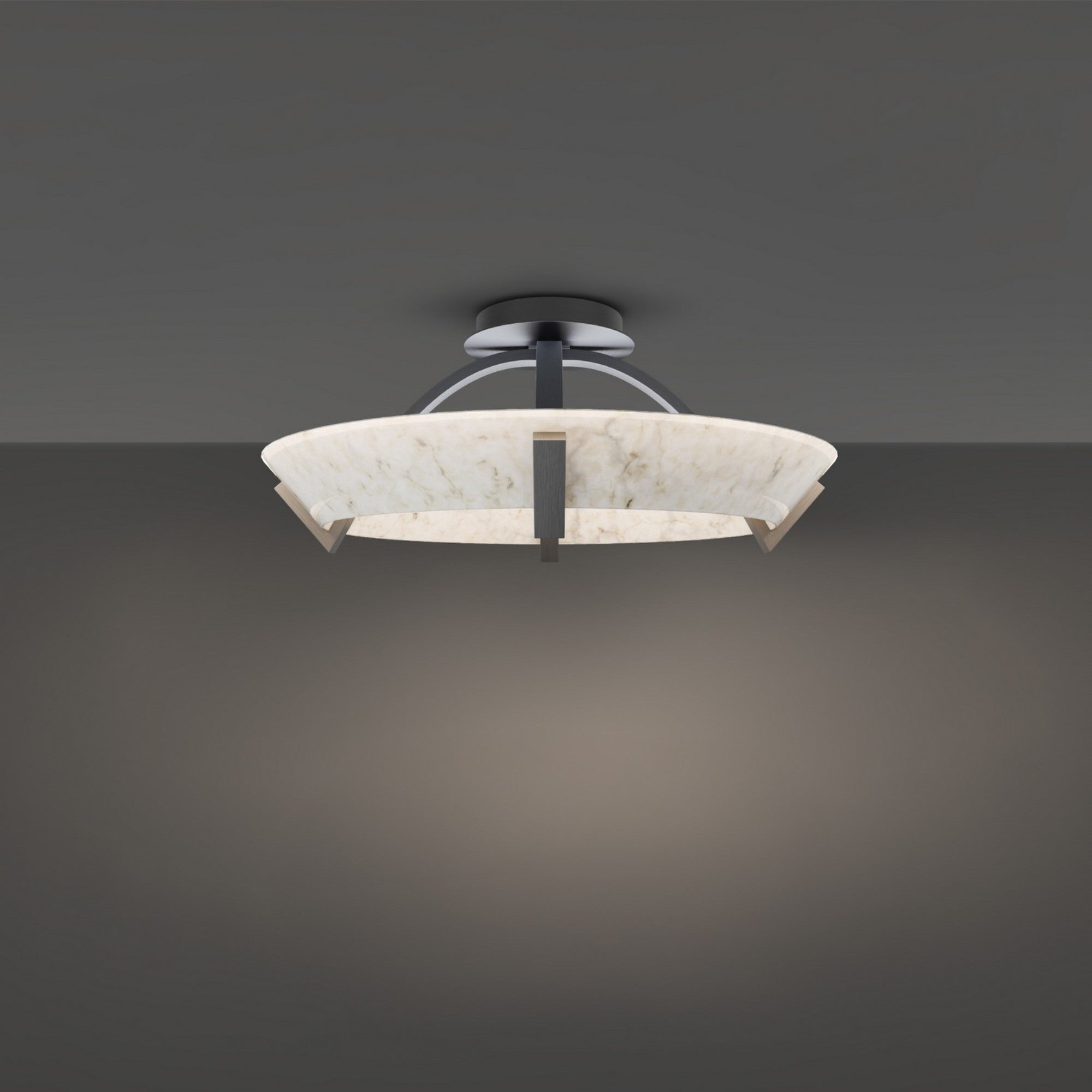 Copa 19" LED Flush Mount, Antique Nickel Finish - Bees Lighting