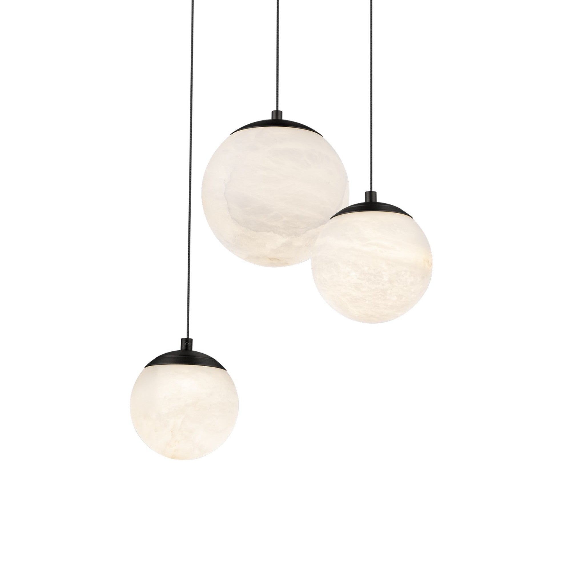Pisces 12" 3-Light LED Pendant, Black Finish - Bees Lighting