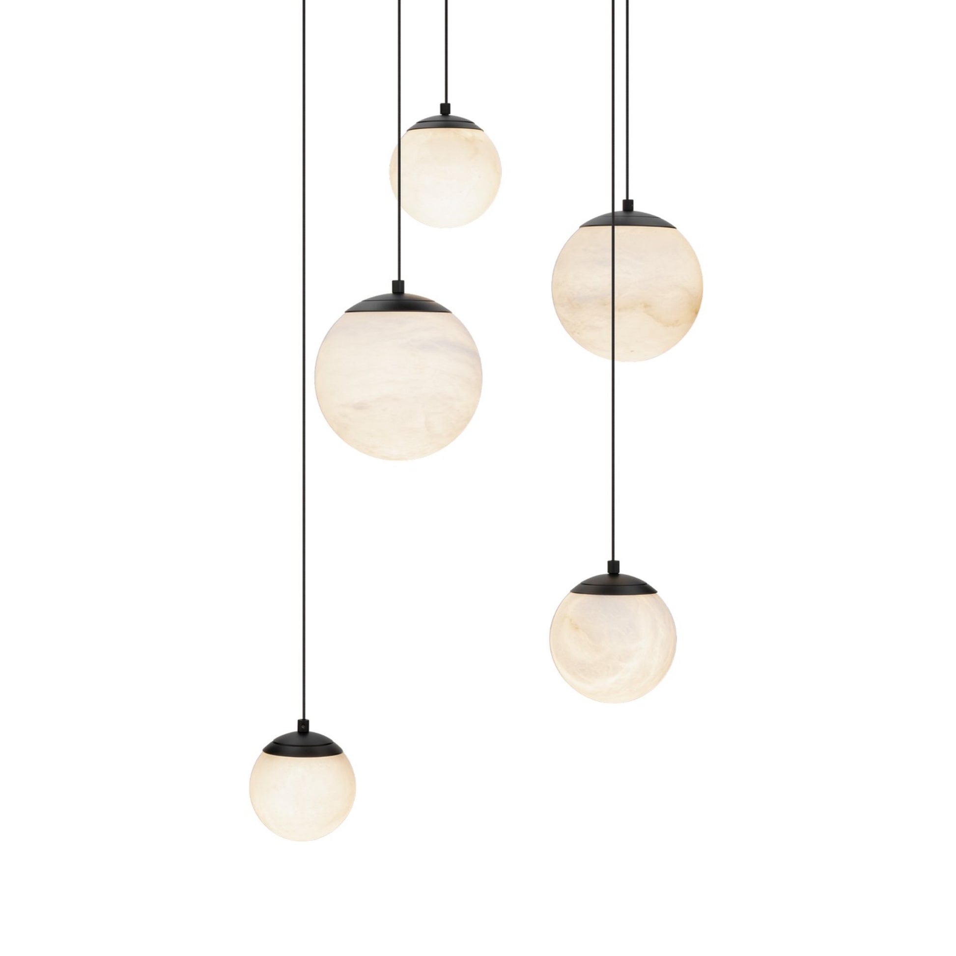 Pisces 17" 5-Light LED Pendant, Black Finish - Bees Lighting
