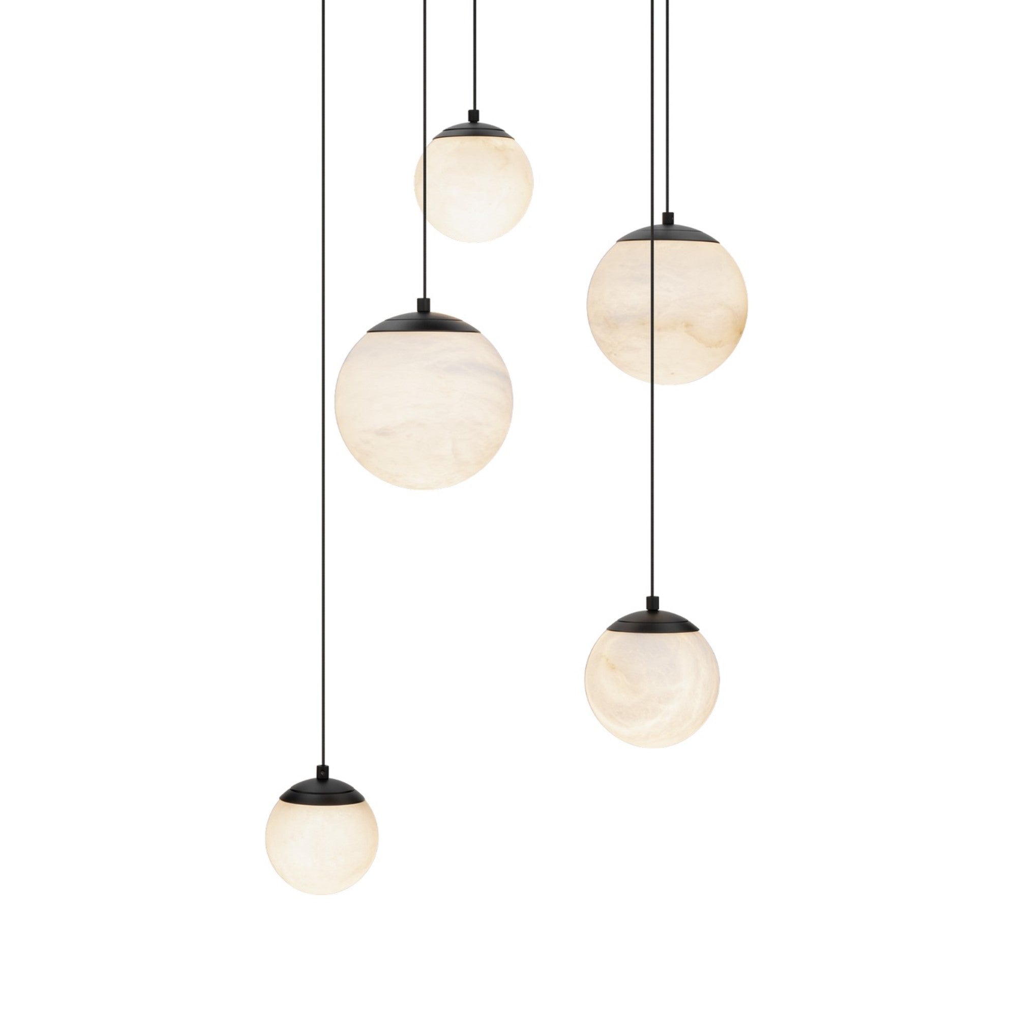 Pisces 17" 5-Light LED Pendant, Black Finish - Bees Lighting
