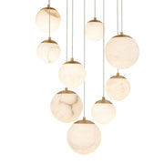 Pisces 17" 9-Light LED Pendant, Aged Brass Finish - Bees Lighting