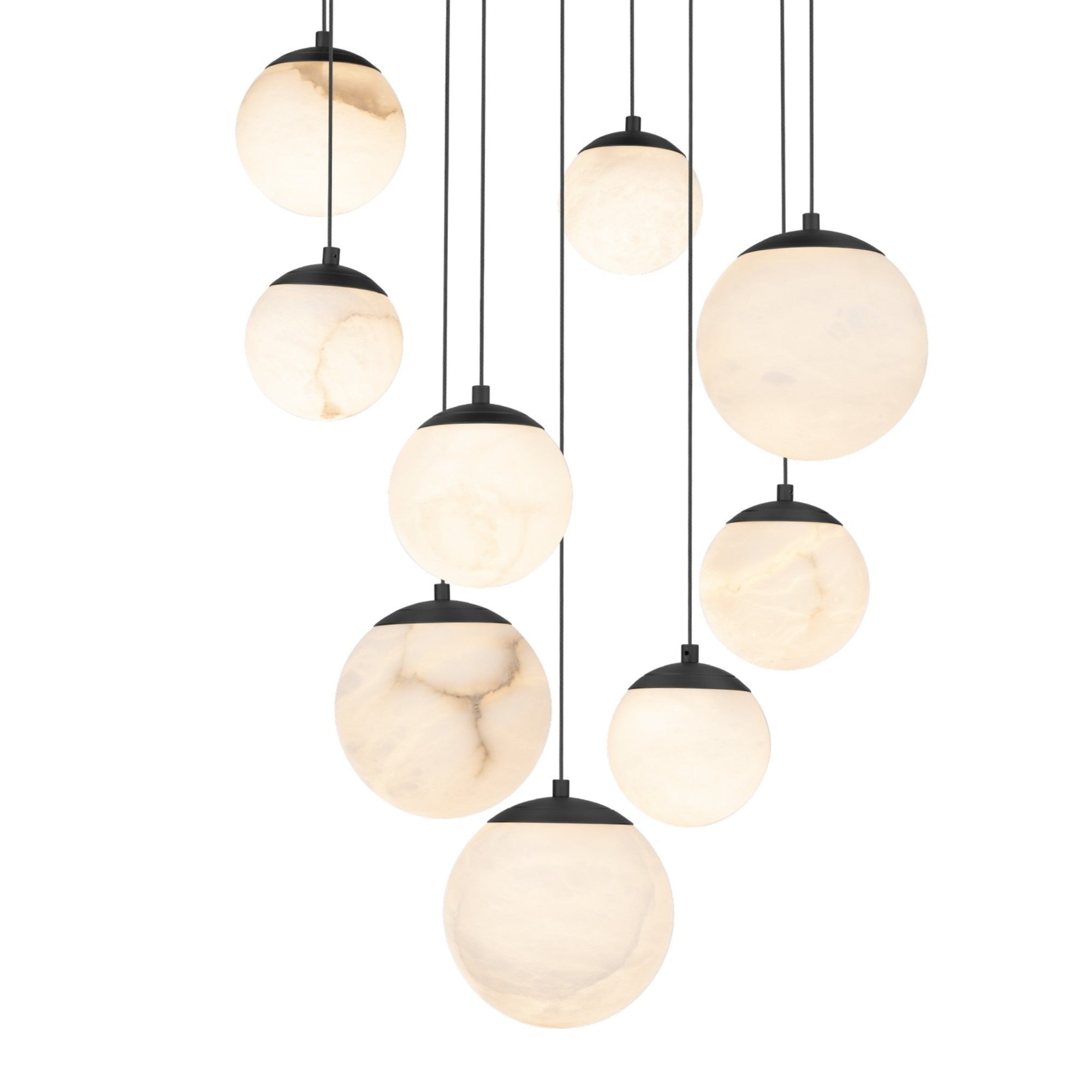 Pisces 17" 9-Light LED Pendant, Black Finish - Bees Lighting