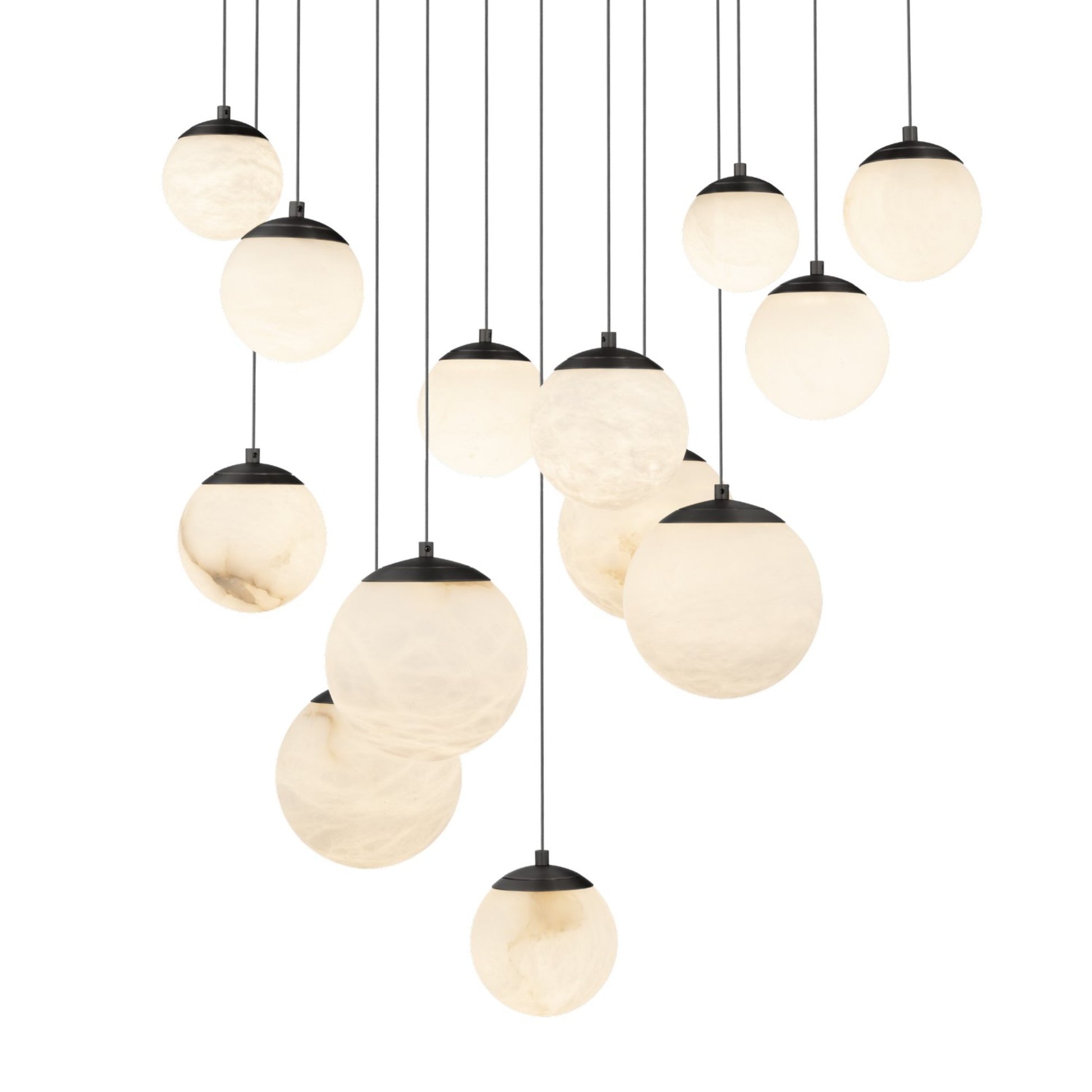 Pisces 21" 13-Light LED Pendant, Black Finish - Bees Lighting