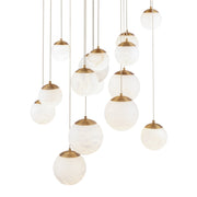 Pisces 23" 15-Light LED Pendant, Aged Brass Finish - Bees Lighting