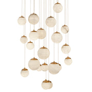 Pisces 26" 21-Light LED Pendant, Aged Brass Finish - Bees Lighting