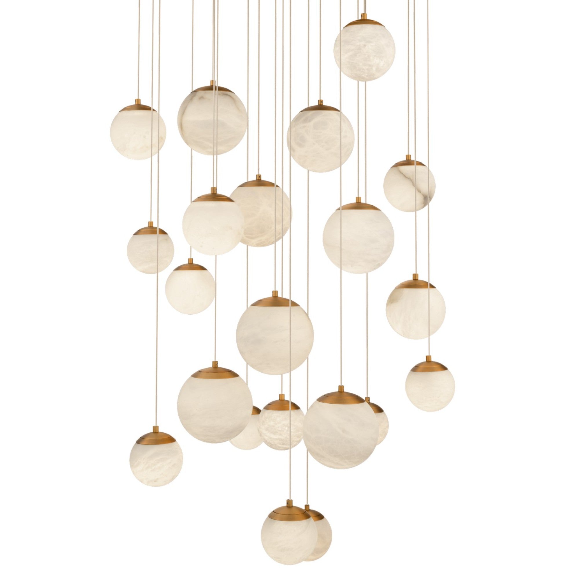 Pisces 26" 21-Light LED Pendant, Aged Brass Finish - Bees Lighting