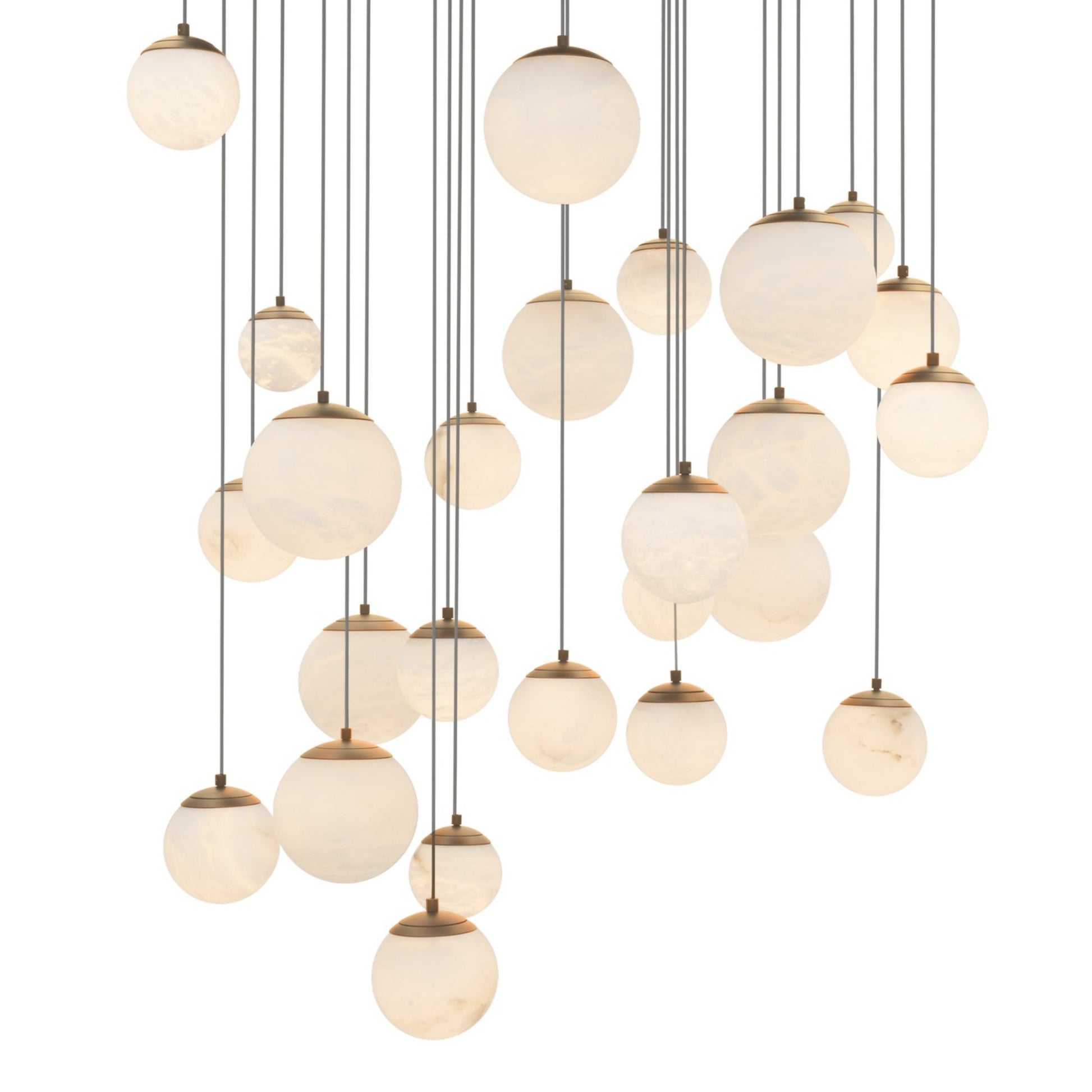 Pisces 28" 25-Light LED Pendant, Aged Brass Finish - Bees Lighting
