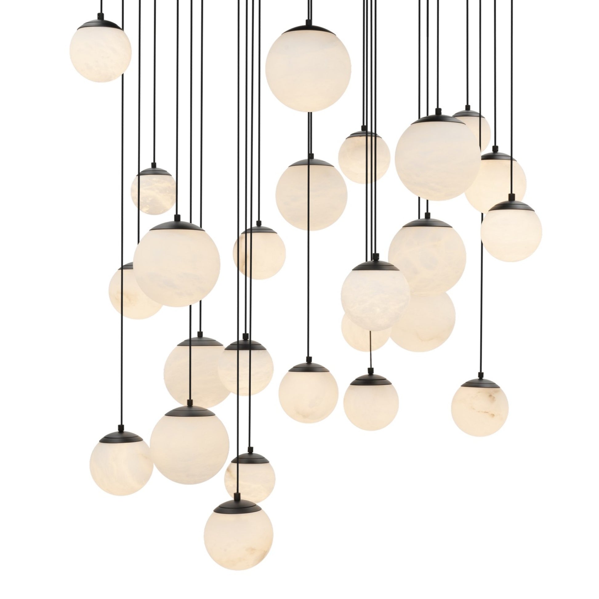 Pisces 28" 25-Light LED Pendant, Black Finish - Bees Lighting
