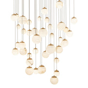 Pisces 36" 41-Light LED Pendant, Aged Brass Finish - Bees Lighting