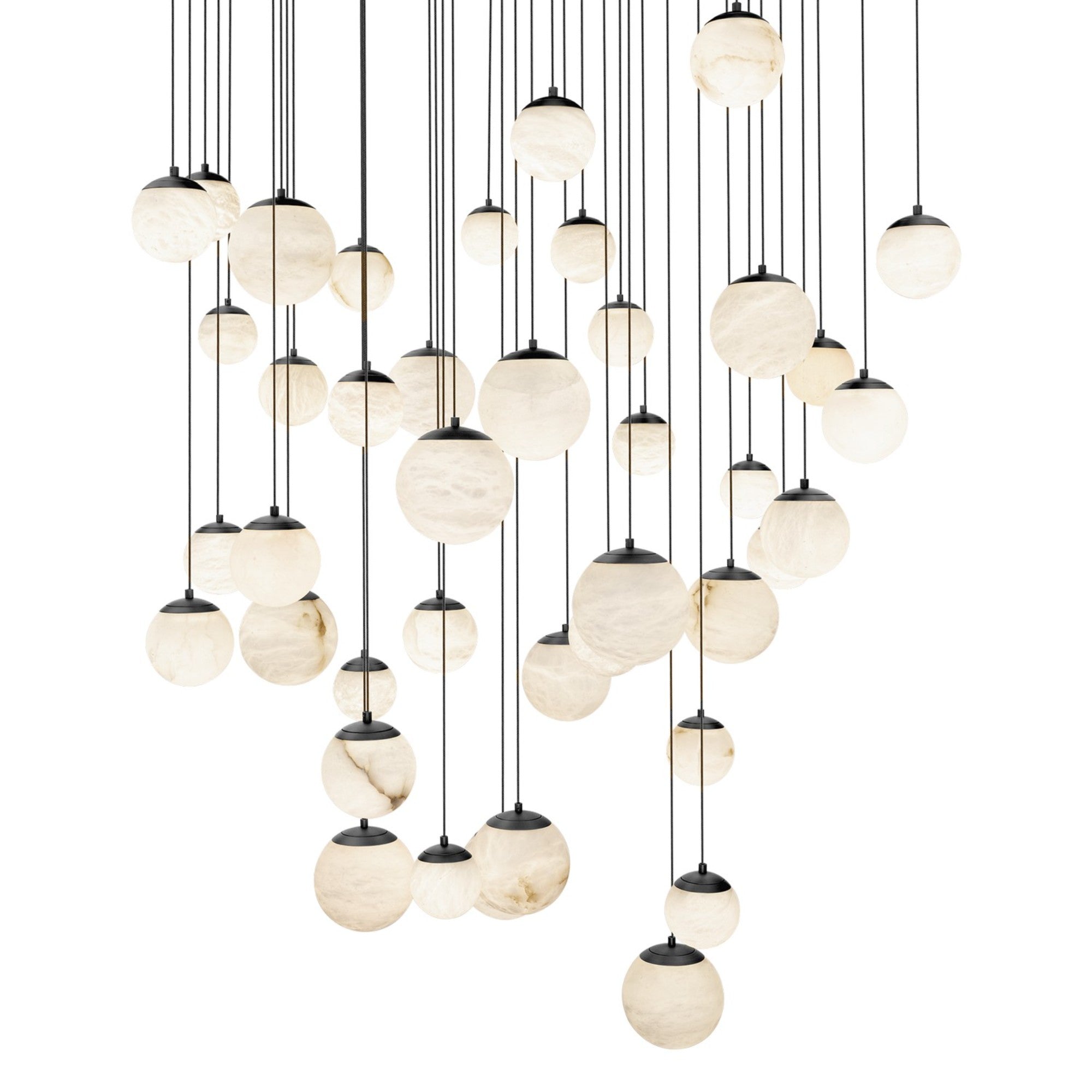 Pisces 36" 41-Light LED Pendant, Black Finish - Bees Lighting