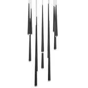 Cascade 20" 13-Light LED Pendant, Black Finish, Crystal Cap - Bees Lighting