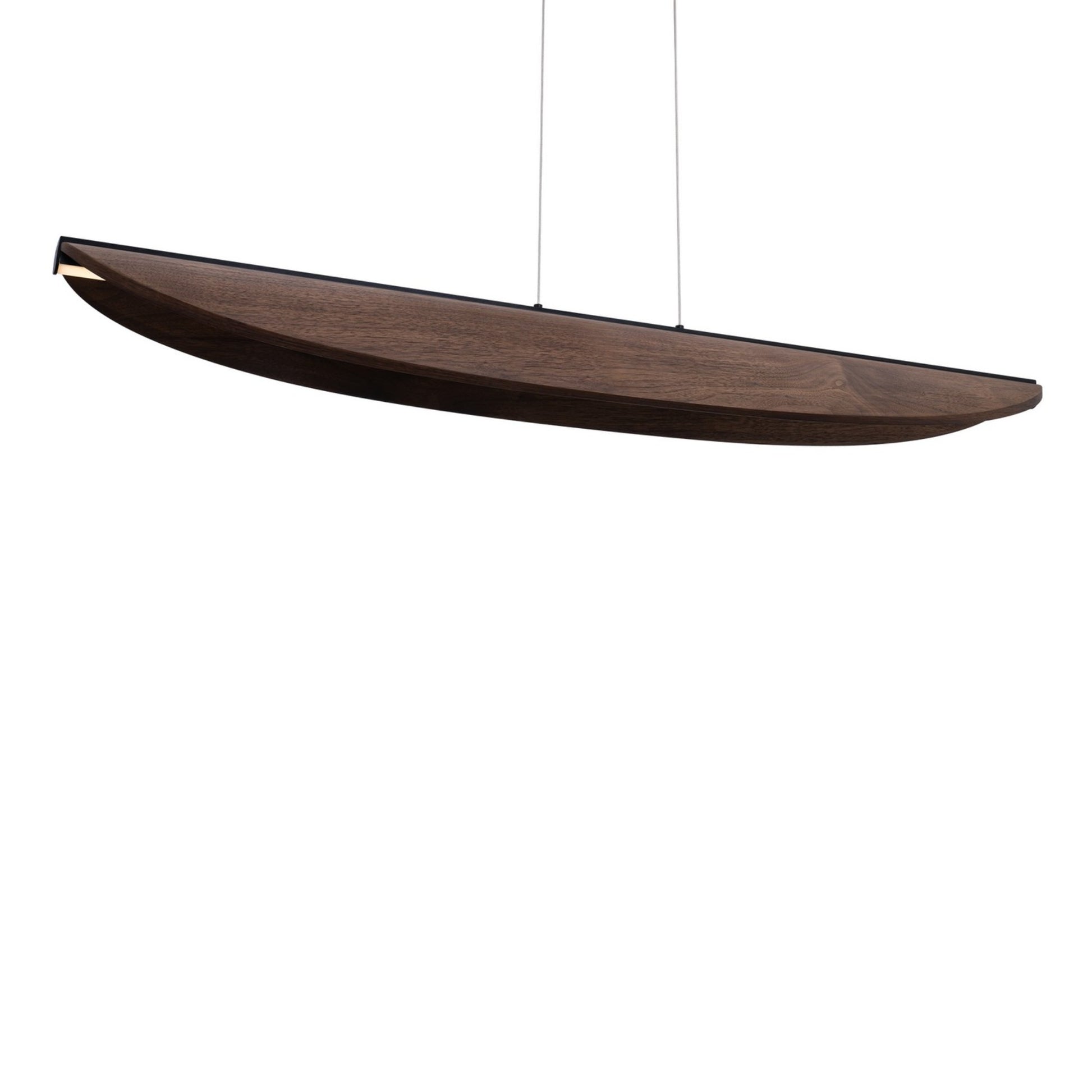 Kiefer 48" LED Linear Pendant, Black/Dark Walnut Finish - Bees Lighting