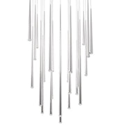 Cascade 28" 25-Light LED Pendant, Polished Nickel Finish, Crystal Cap - Bees Lighting