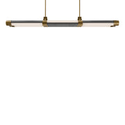 Catania 48" LED Linear Pendant, 4000K, Bassalt Stone/Aged Brass Finish - Bees Lighting