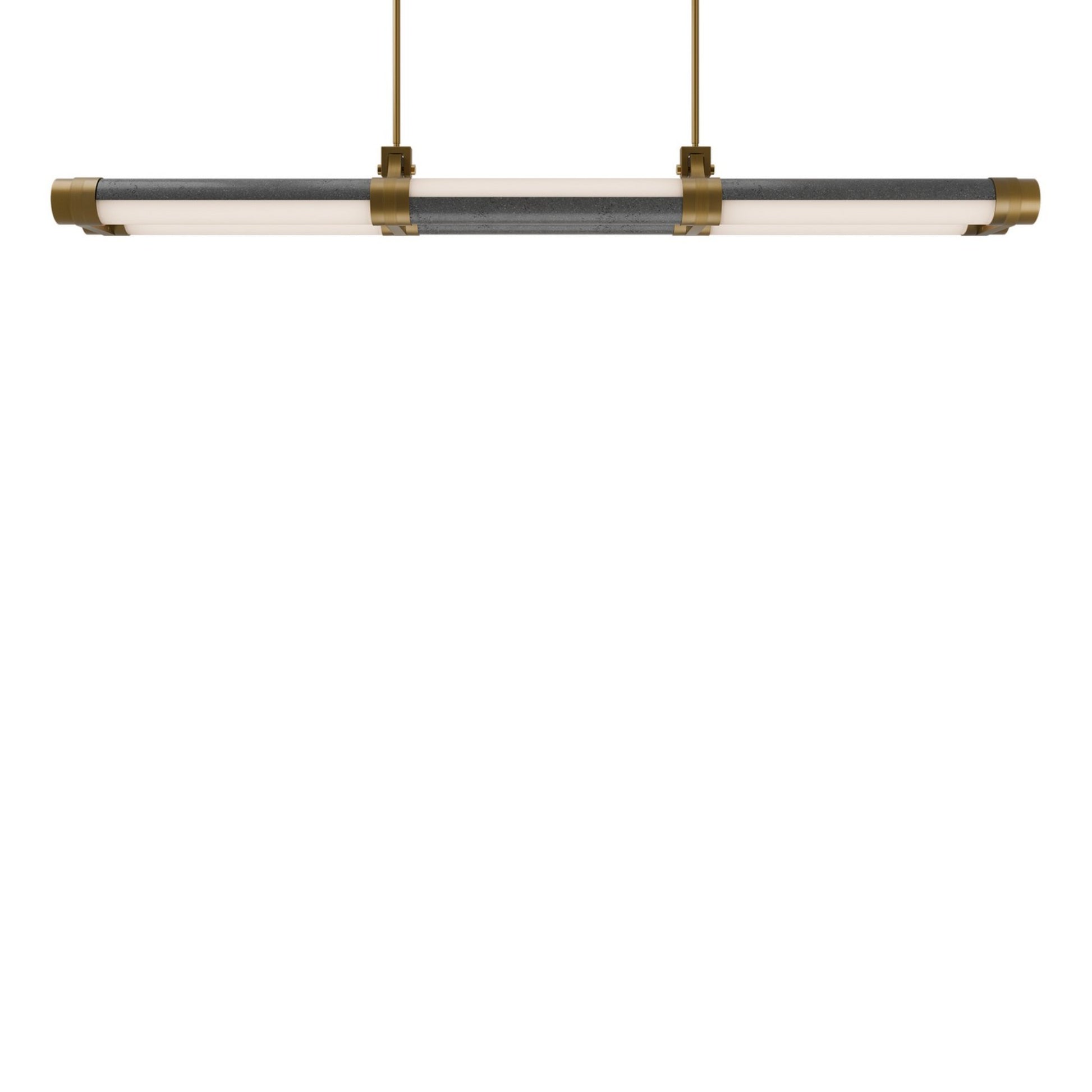 Catania 48" LED Linear Pendant, 4000K, Bassalt Stone/Aged Brass Finish - Bees Lighting