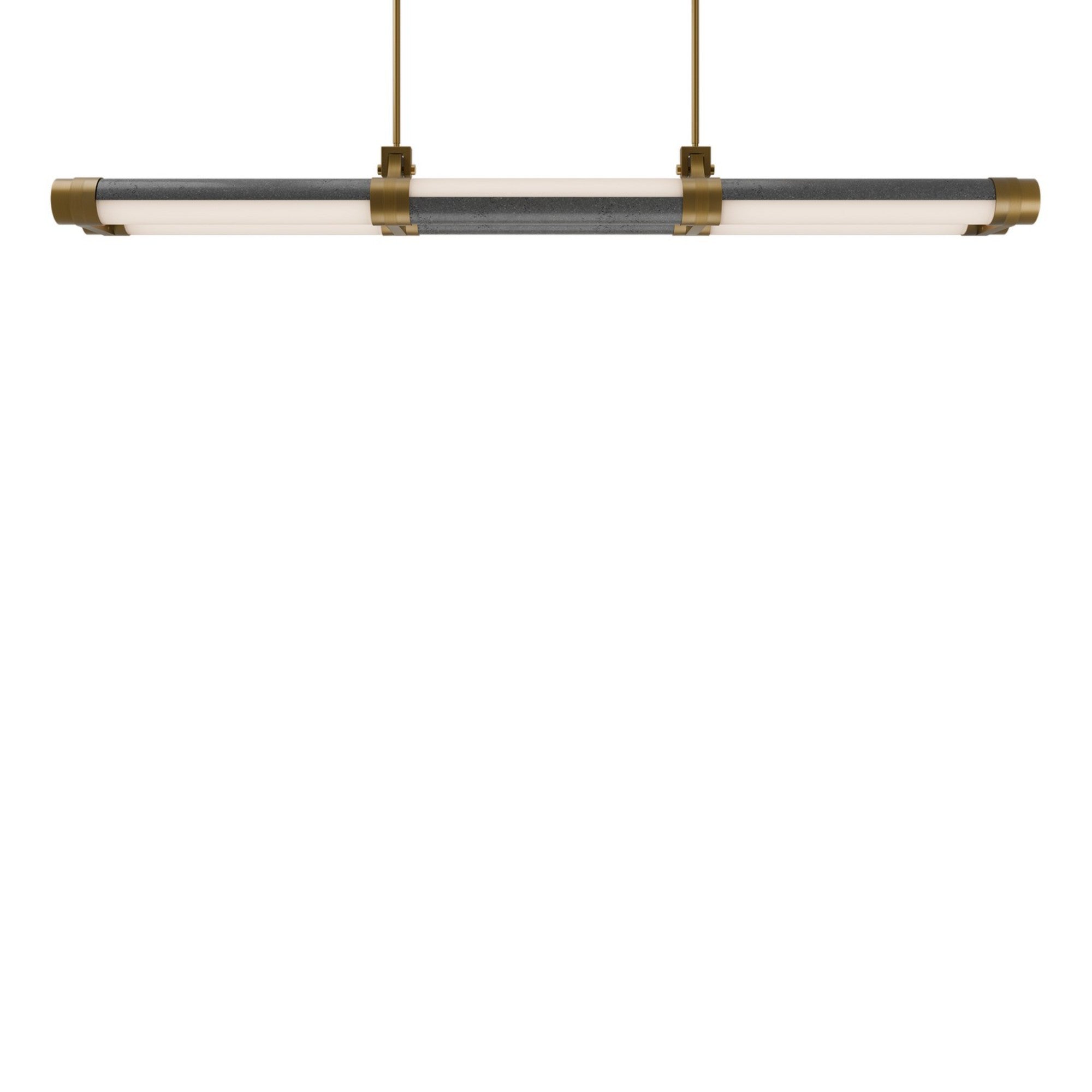 Catania 48" LED Linear Pendant, 4000K, Bassalt Stone/Aged Brass Finish - Bees Lighting