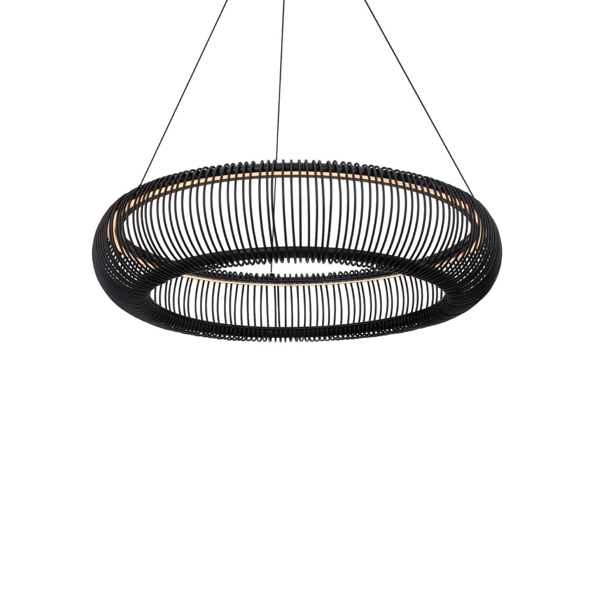 Lute 28" LED Pendant, Black Finish - Bees Lighting