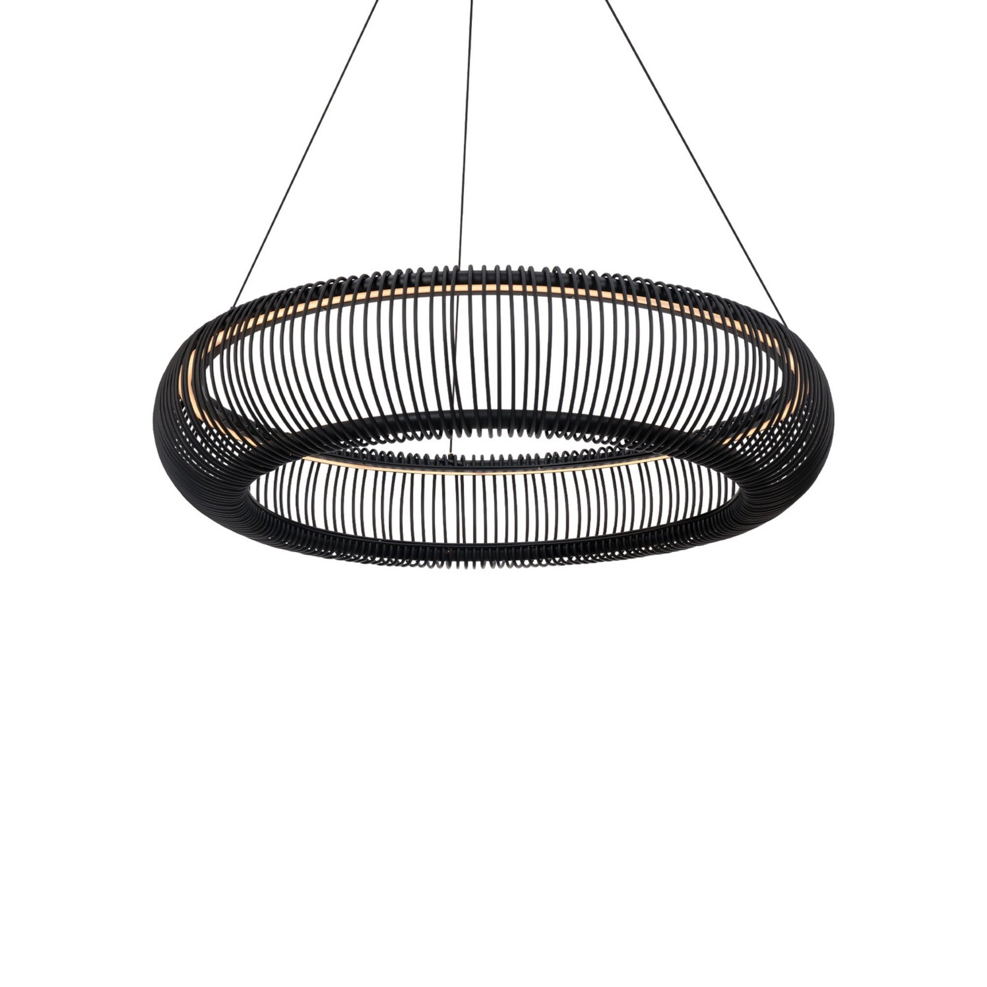 Lute 28" LED Pendant, Black Finish - Bees Lighting
