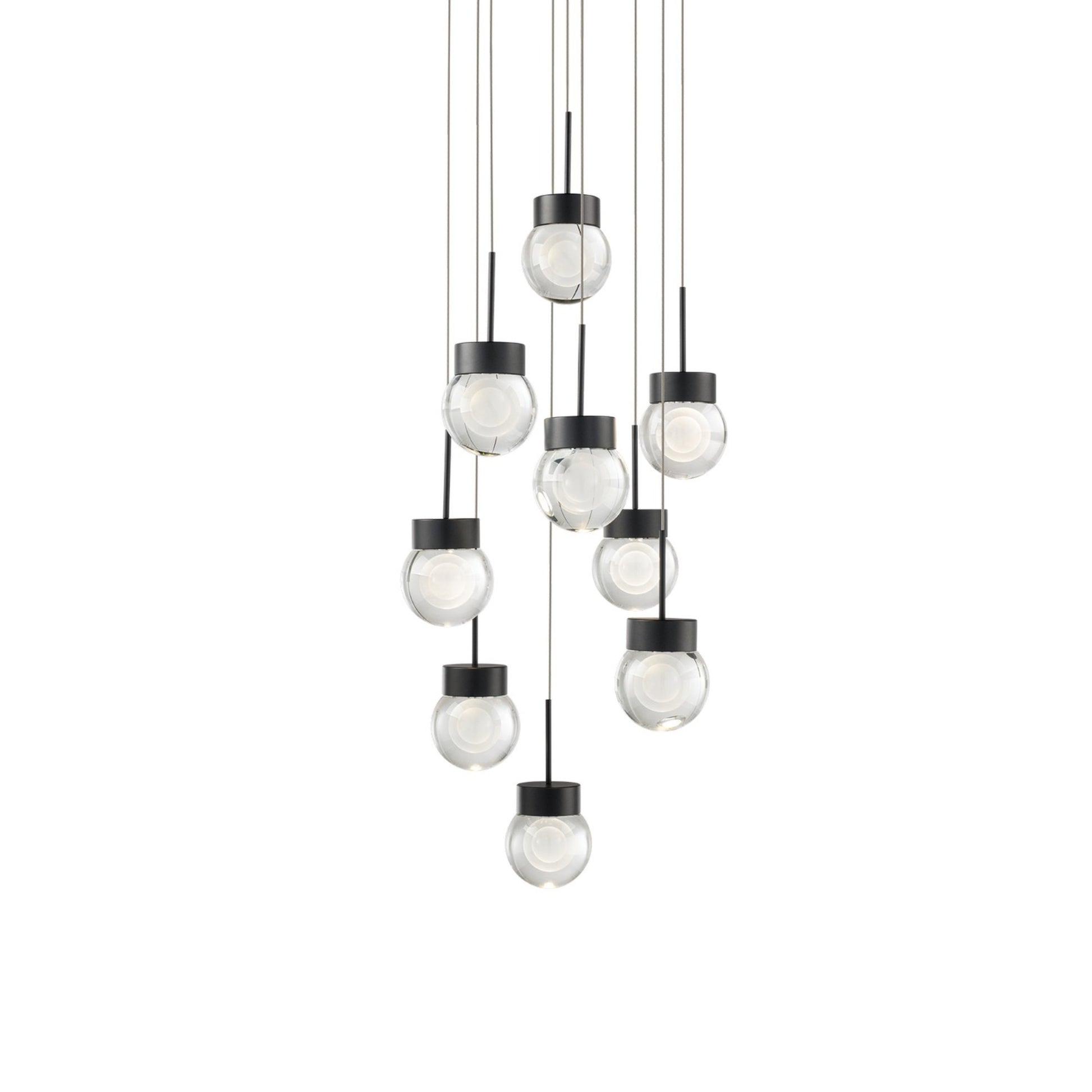 Double Bubble 17" 9-Light LED Pendant, Black Finish - Bees Lighting