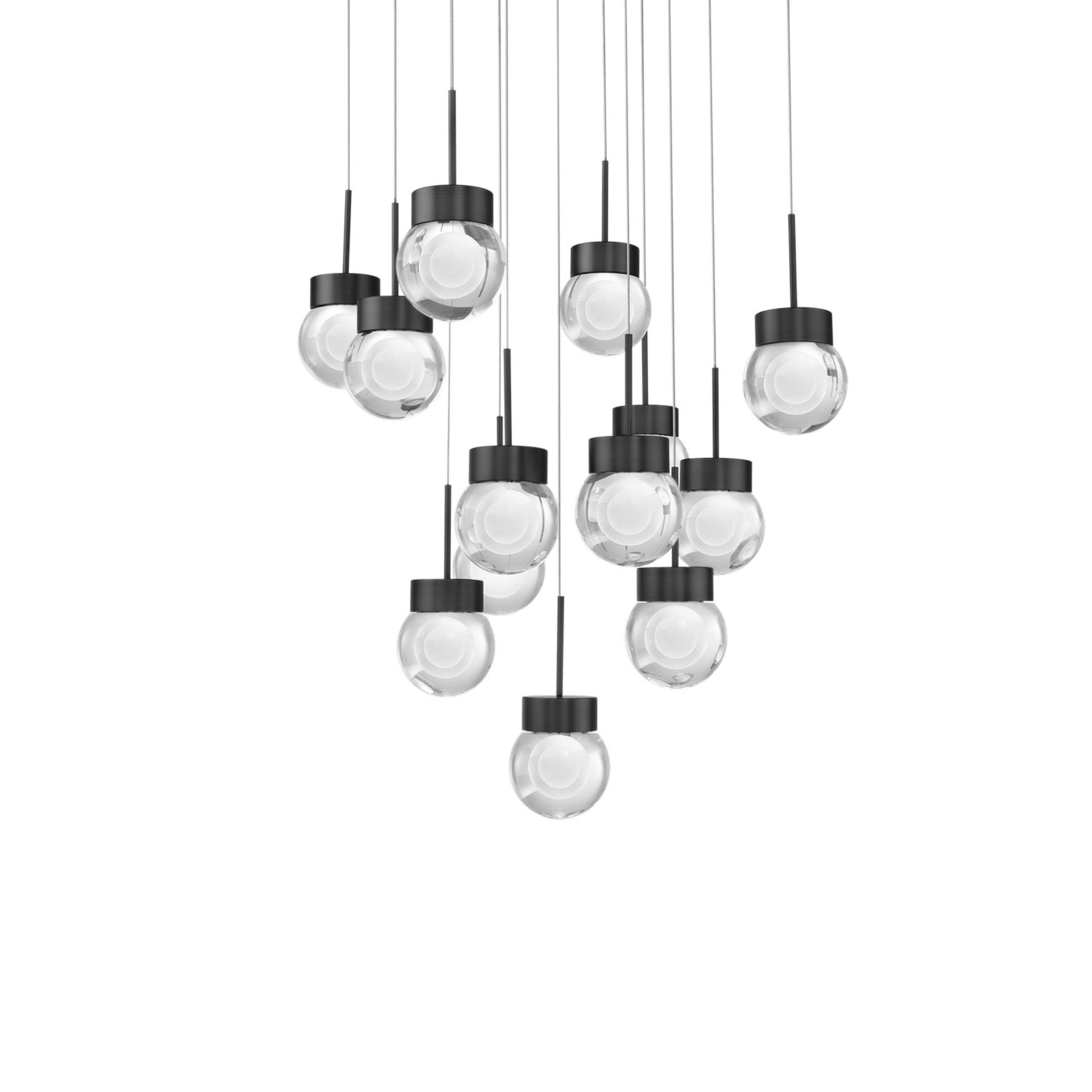 Double Bubble 20" 13-Light LED Pendant, Black Finish - Bees Lighting
