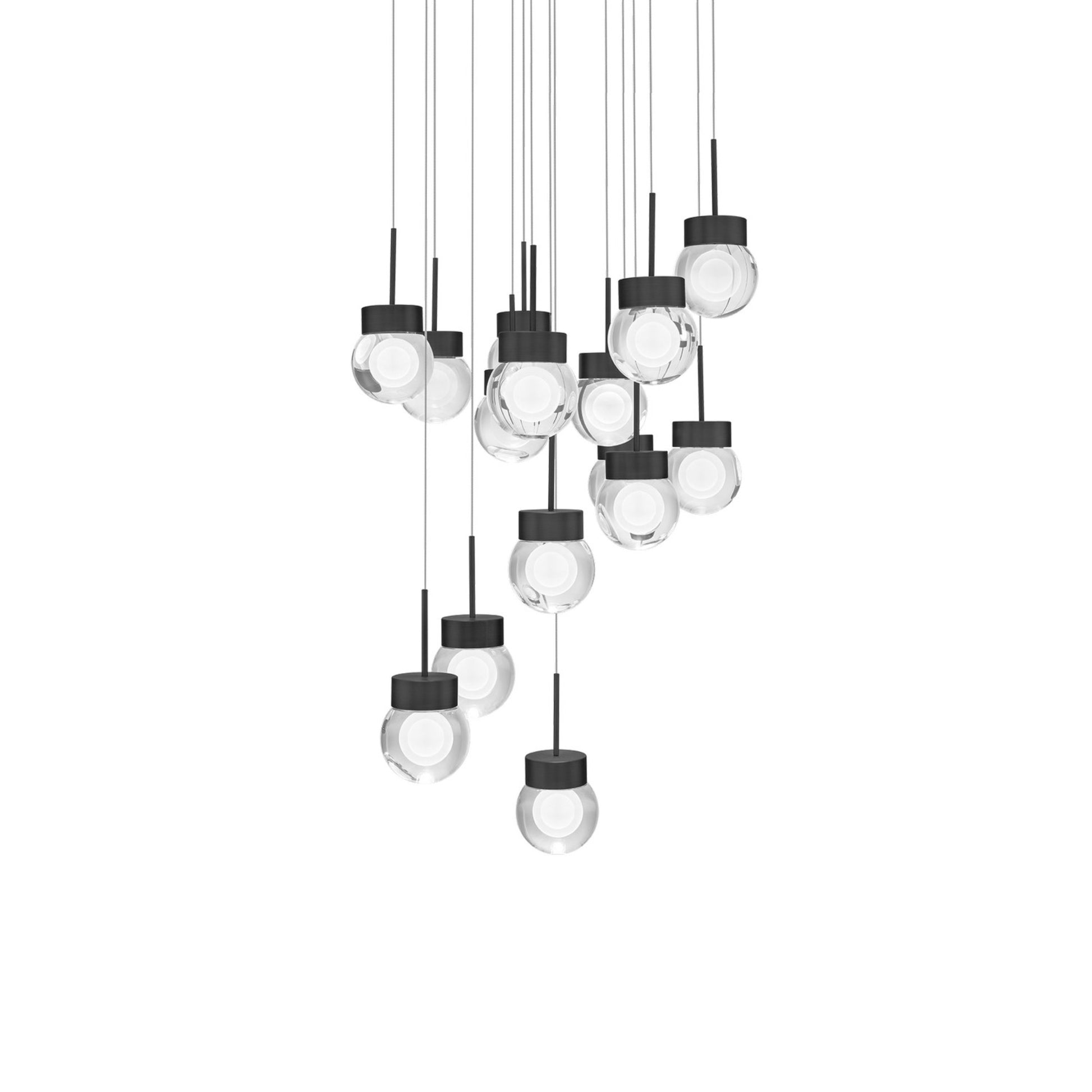 Double Bubble 23" 15-Light LED Pendant, Black Finish - Bees Lighting