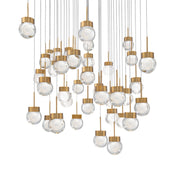Double Bubble 36" 41-Light LED Pendant, Aged Brass Finish - Bees Lighting