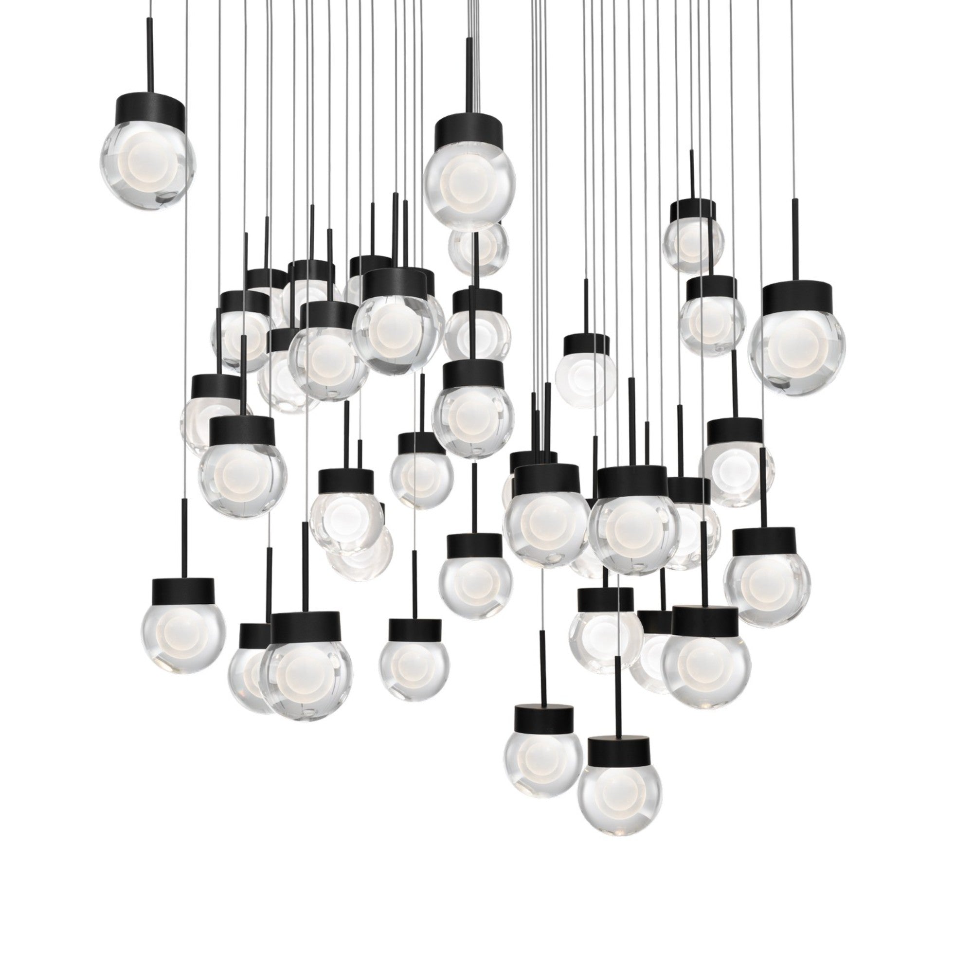 Double Bubble 36" 41-Light LED Pendant, Black Finish - Bees Lighting