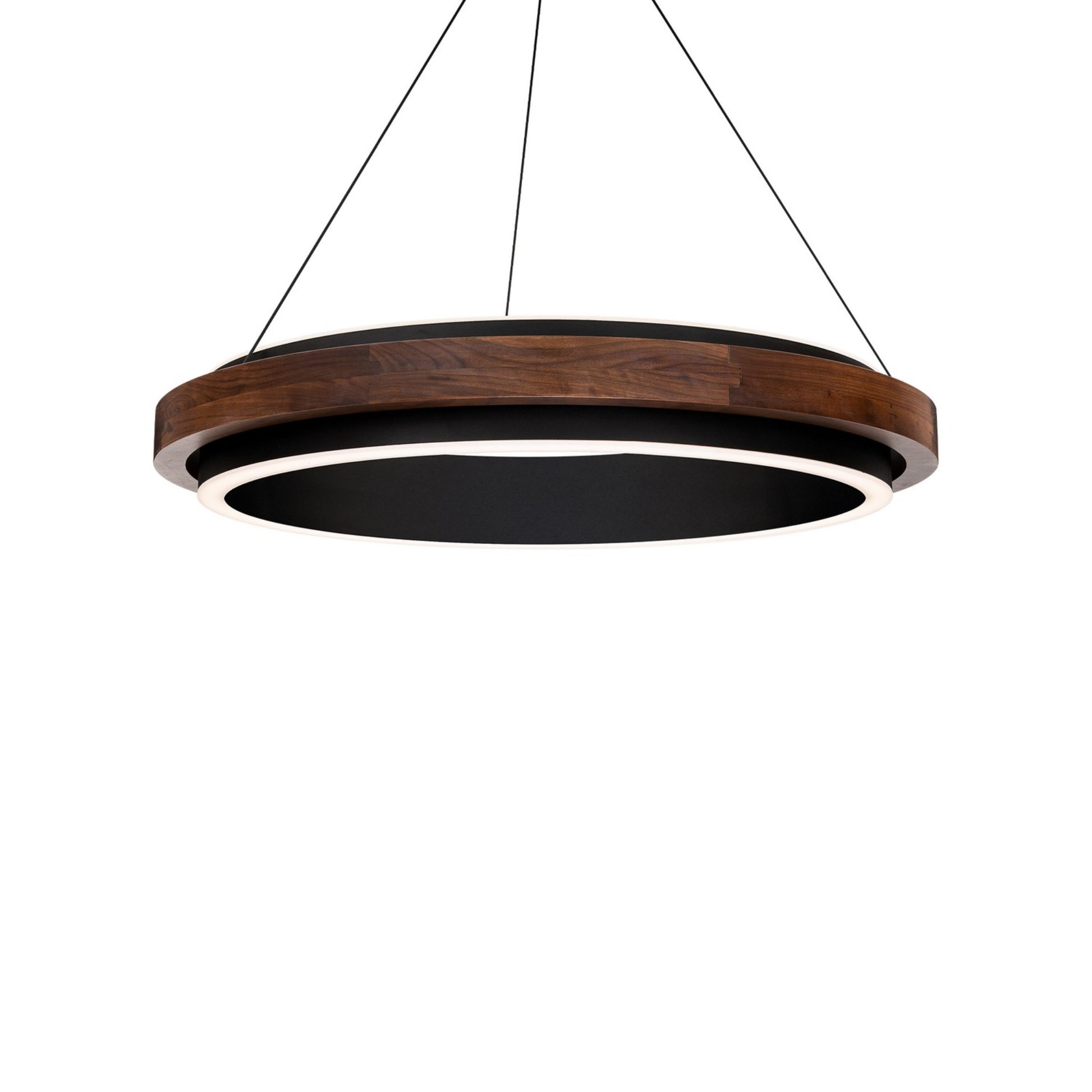 Delaney 29" LED Pendant, Black/Dark Walnut Finish - Bees Lighting