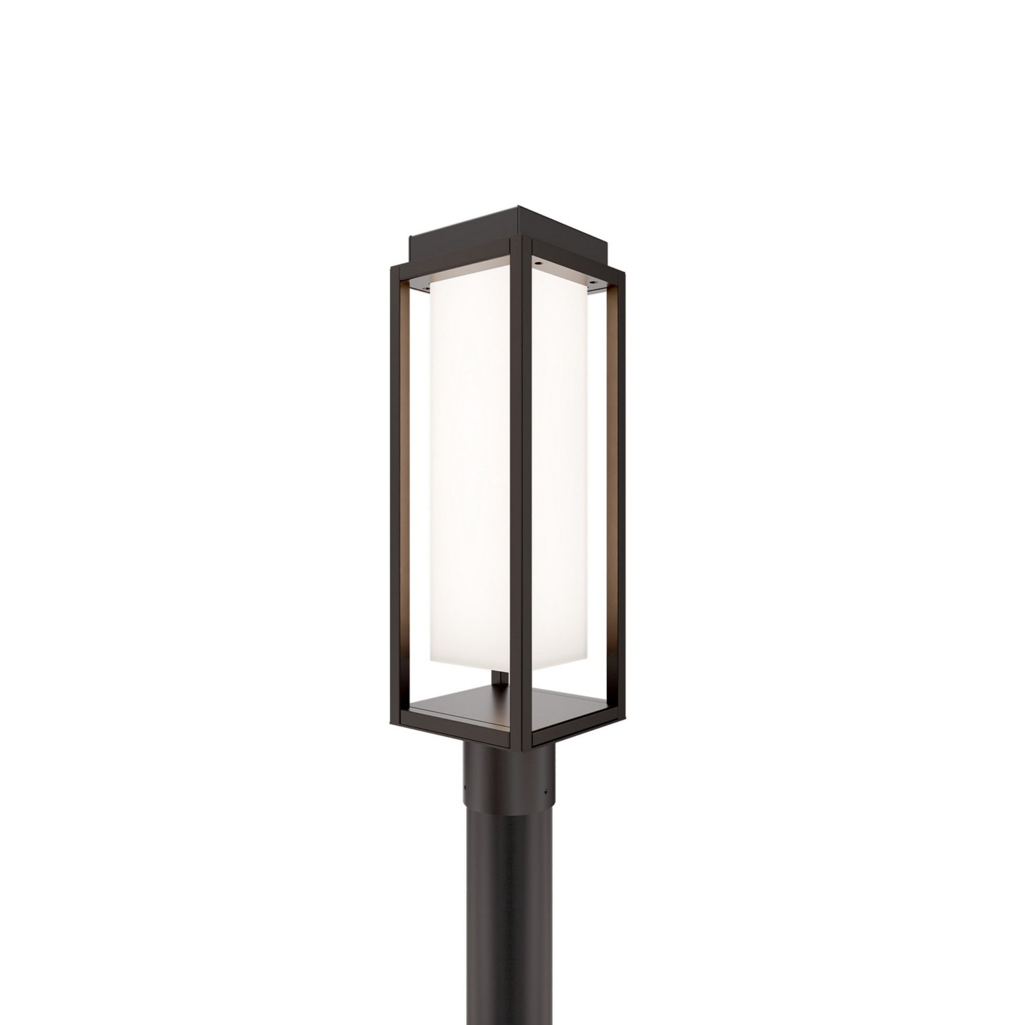 Framed 20" LED Outdoor Post Light, Bronze Finish - Bees Lighting