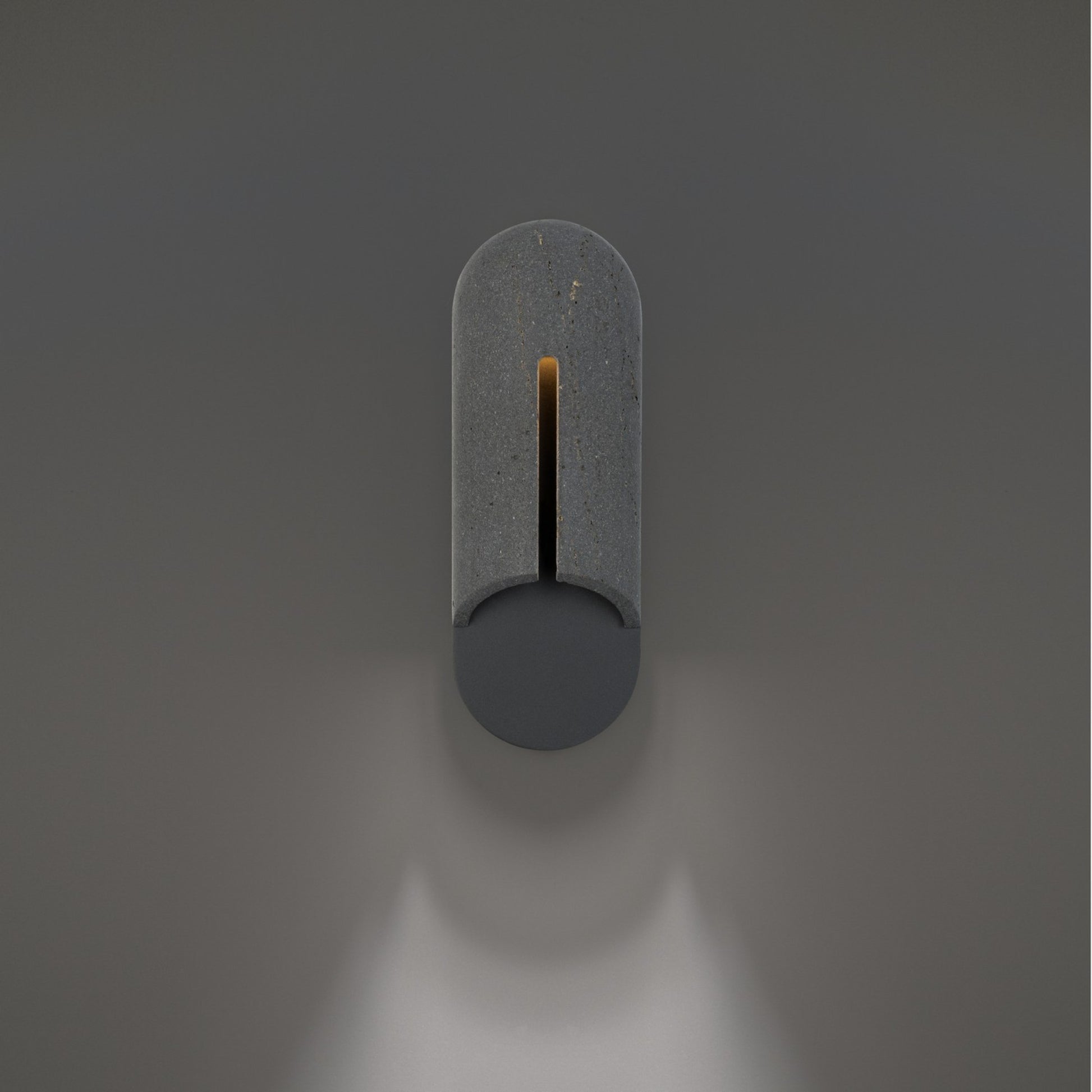 Clog 16" LED Outdoor Wall Sconce, 3000K, Bassalt Stone/Black Finish - Bees Lighting