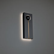 Keyhole 16" LED Outdoor Wall Sconce, Black/ Brushed Nickel Finish - Bees Lighting