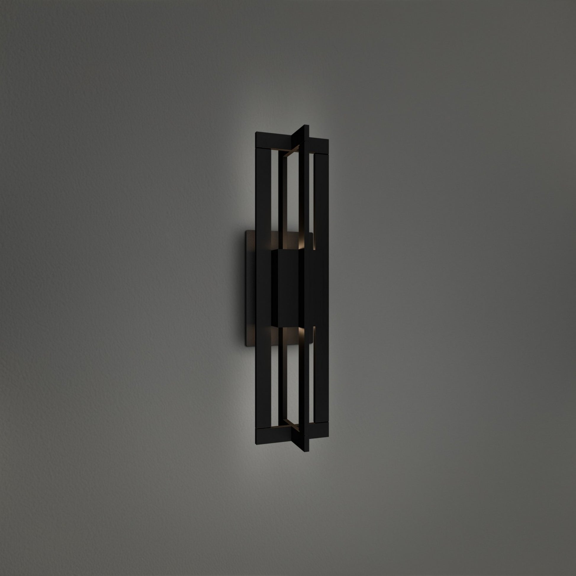 Gander 20" LED Outdoor Wall Sconce, 3500K, Black Finish - Bees Lighting