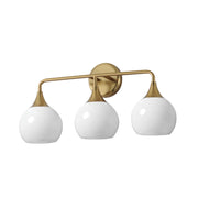 Neve 23" 3-Light Bath Vanity, Natural Aged Brass Finish - Bees Lighting