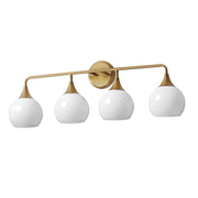 Neve 31" 4-Light Bath Vanity, Natural Aged Brass Finish - Bees Lighting