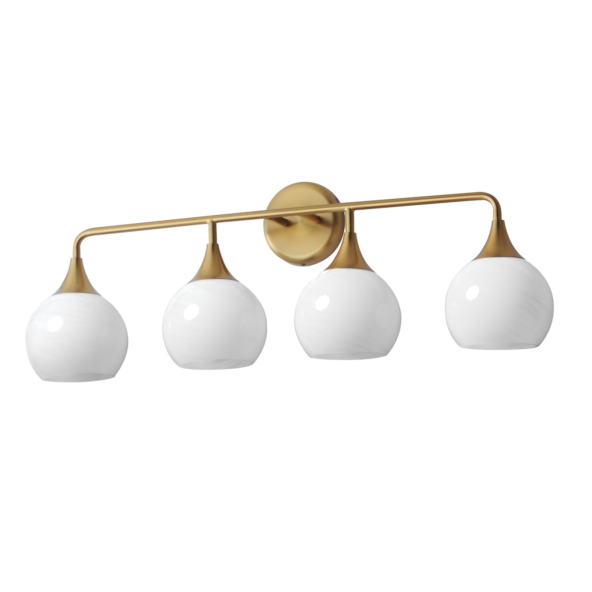 Neve 31" 4-Light Bath Vanity, Natural Aged Brass Finish - Bees Lighting