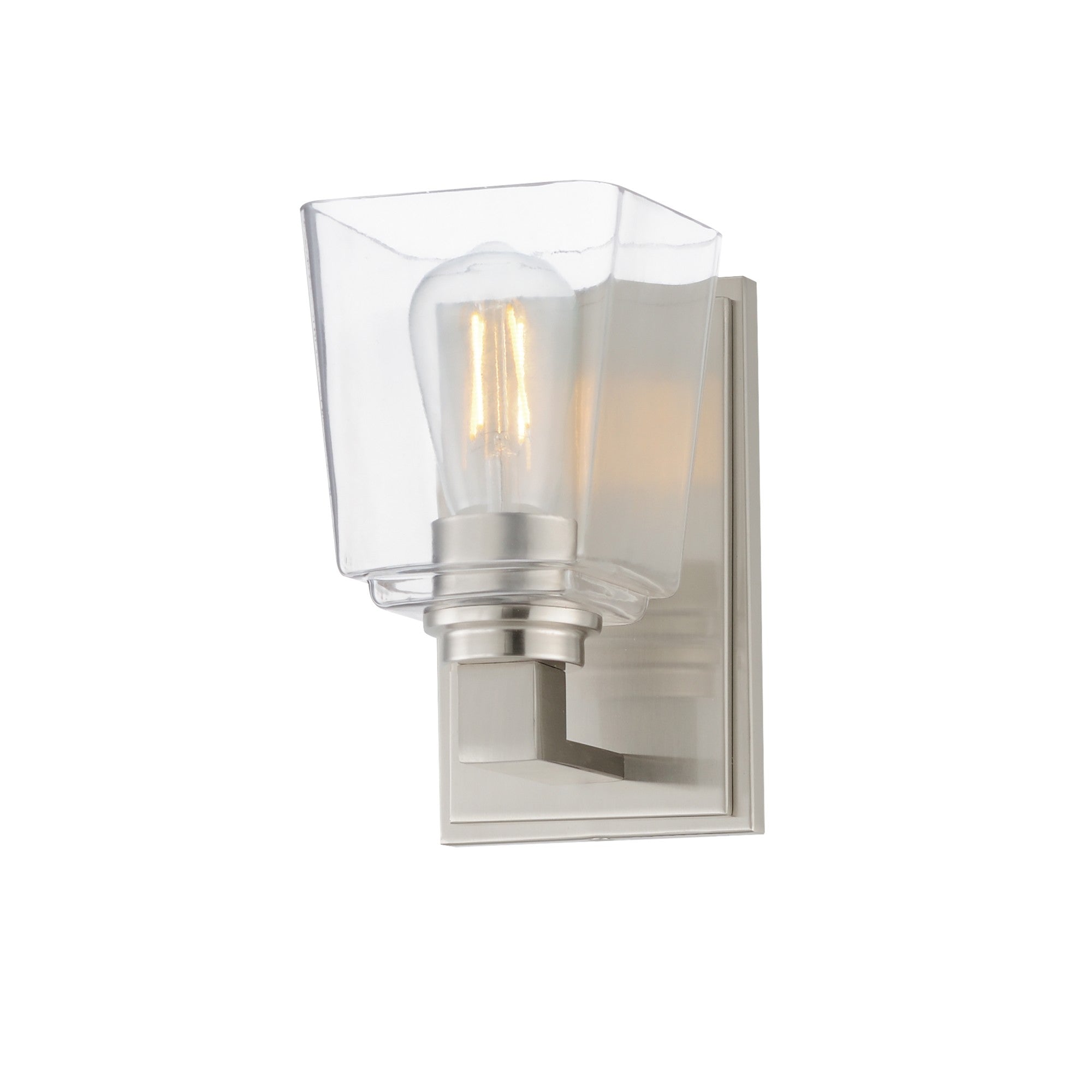 Cubos 8" Wall Sconce, Satin Nickel Finish