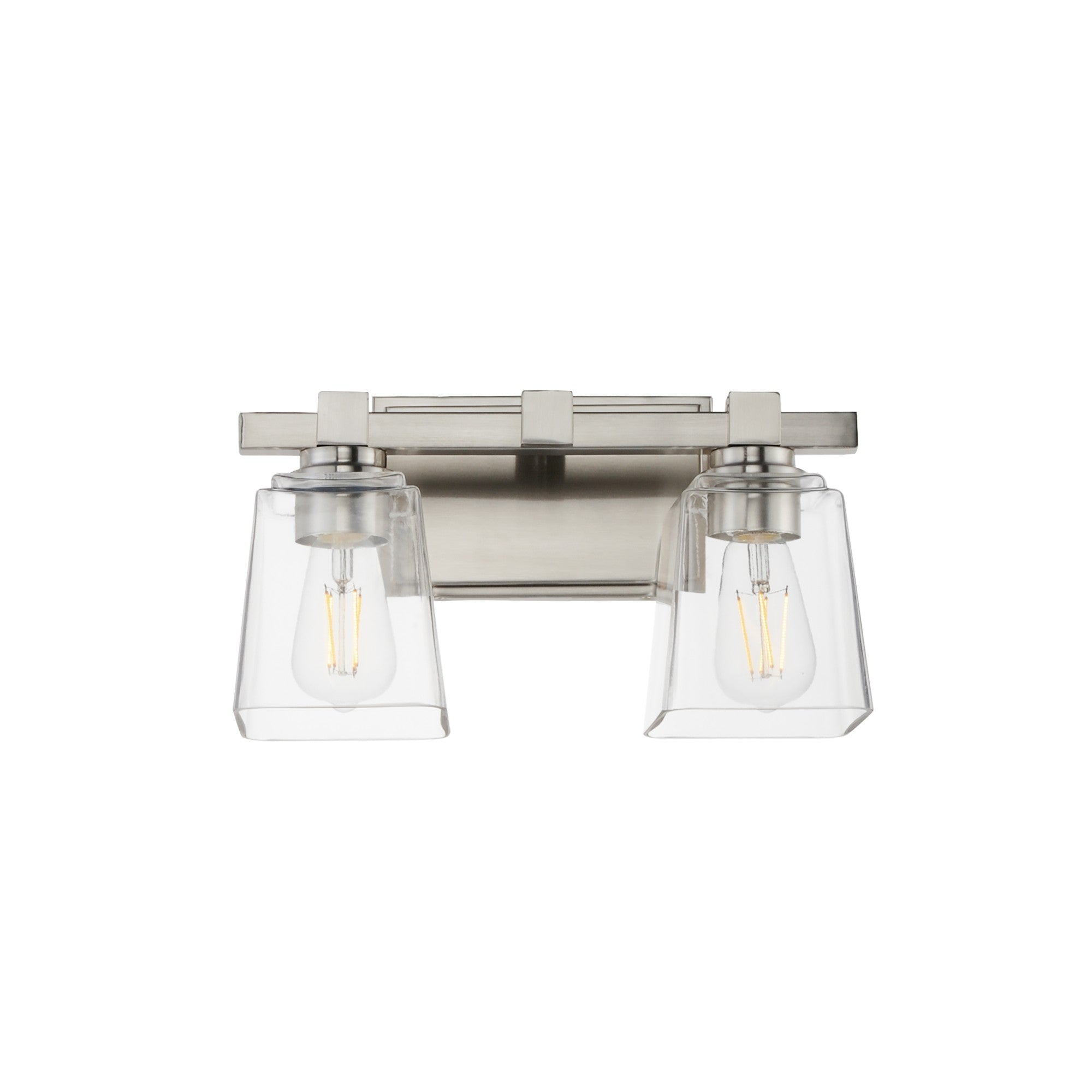 Cubos 14" 2-Light Wall Sconce, Satin Nickel Finish - Bees Lighting