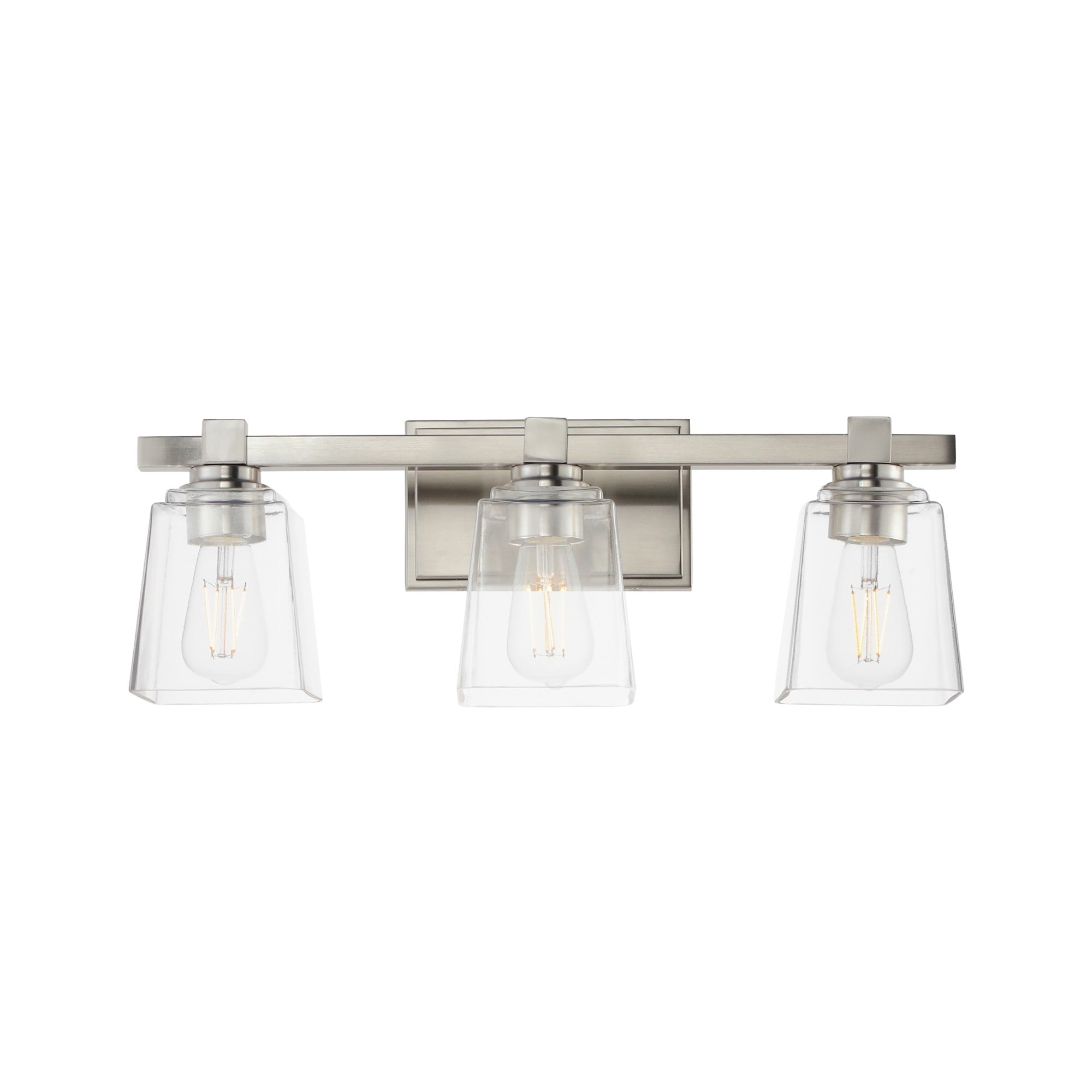Cubos 22" 3-Light Bath Vanity, Satin Nickel Finish - Bees Lighting
