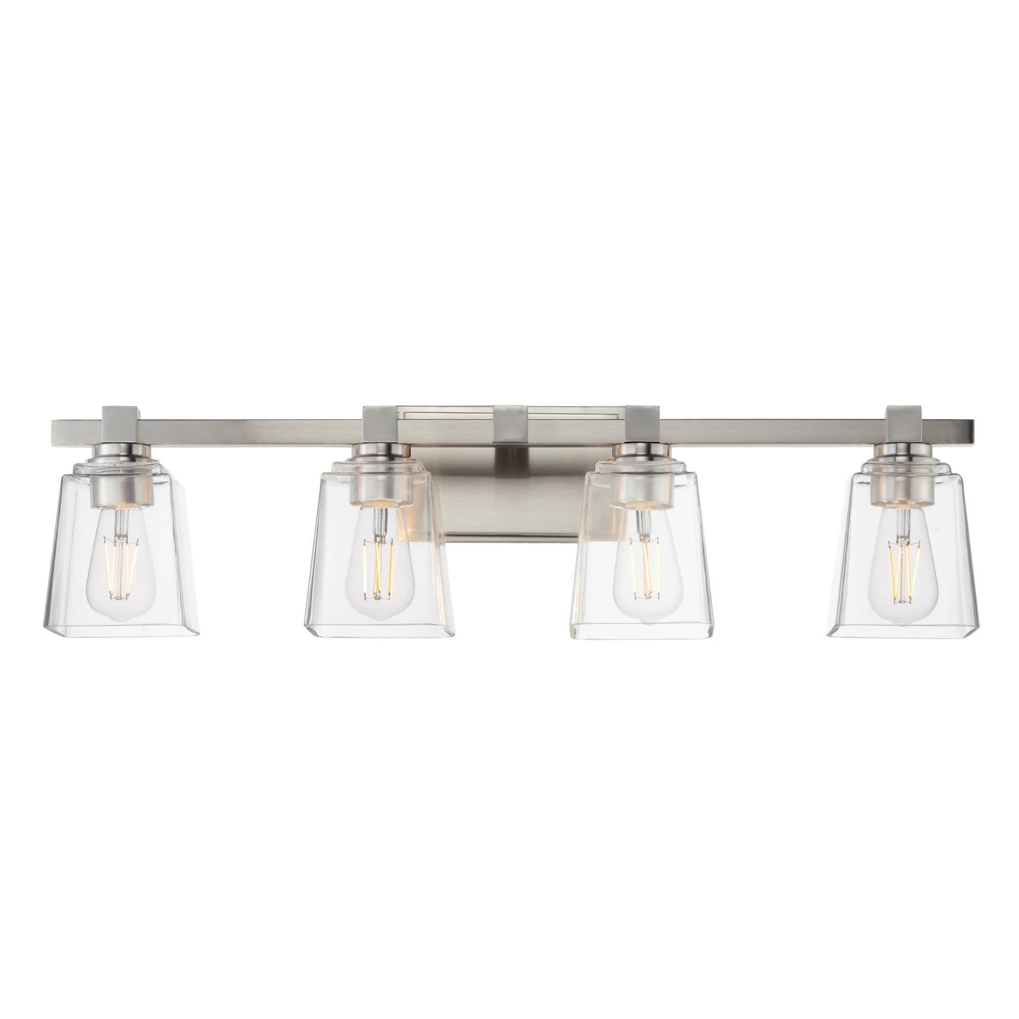 Cubos 31" 4-Light Bath Vanity, Satin Nickel Finish - Bees Lighting
