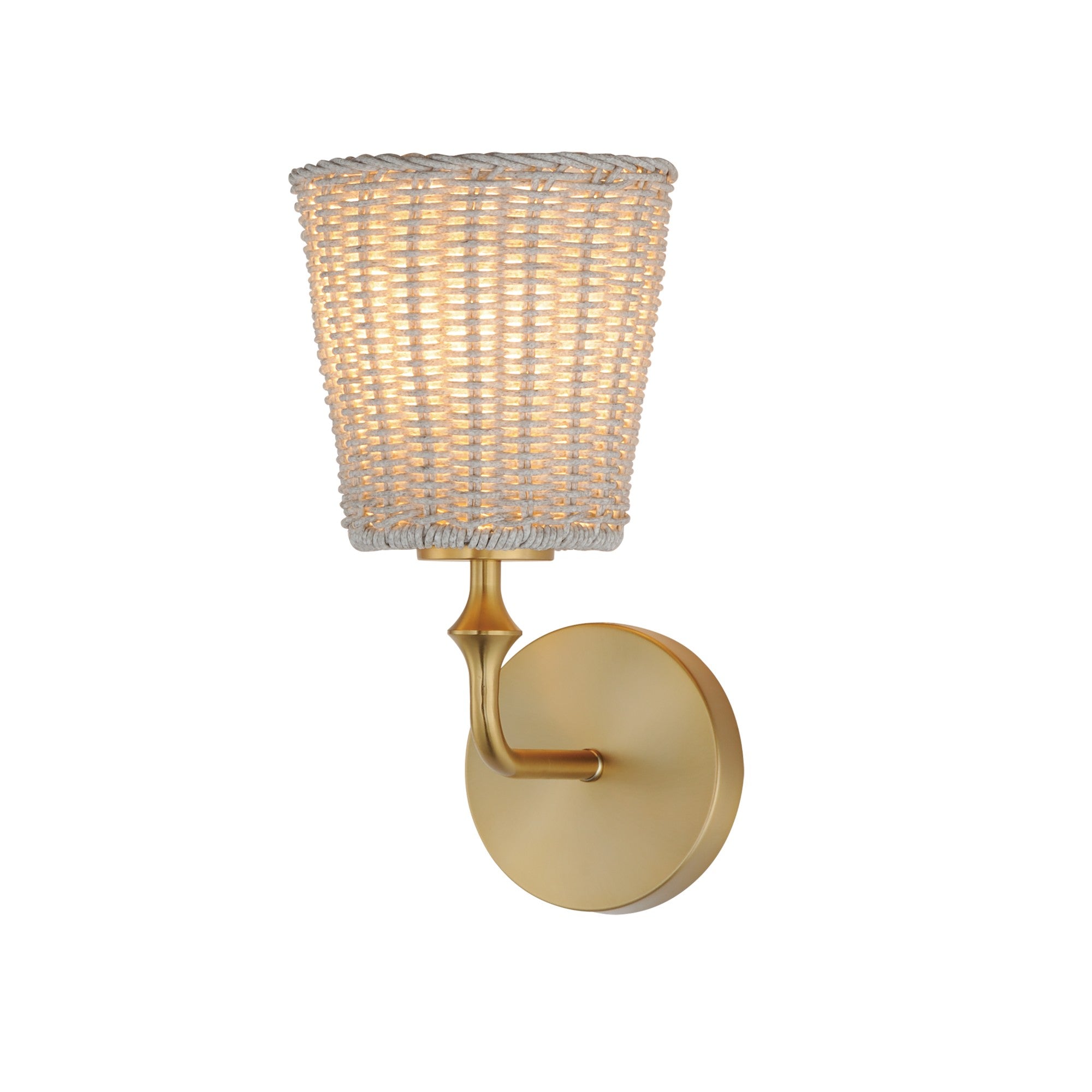 Baja 12" Wall Sconce, Natural Aged Brass Finish - Bees Lighting