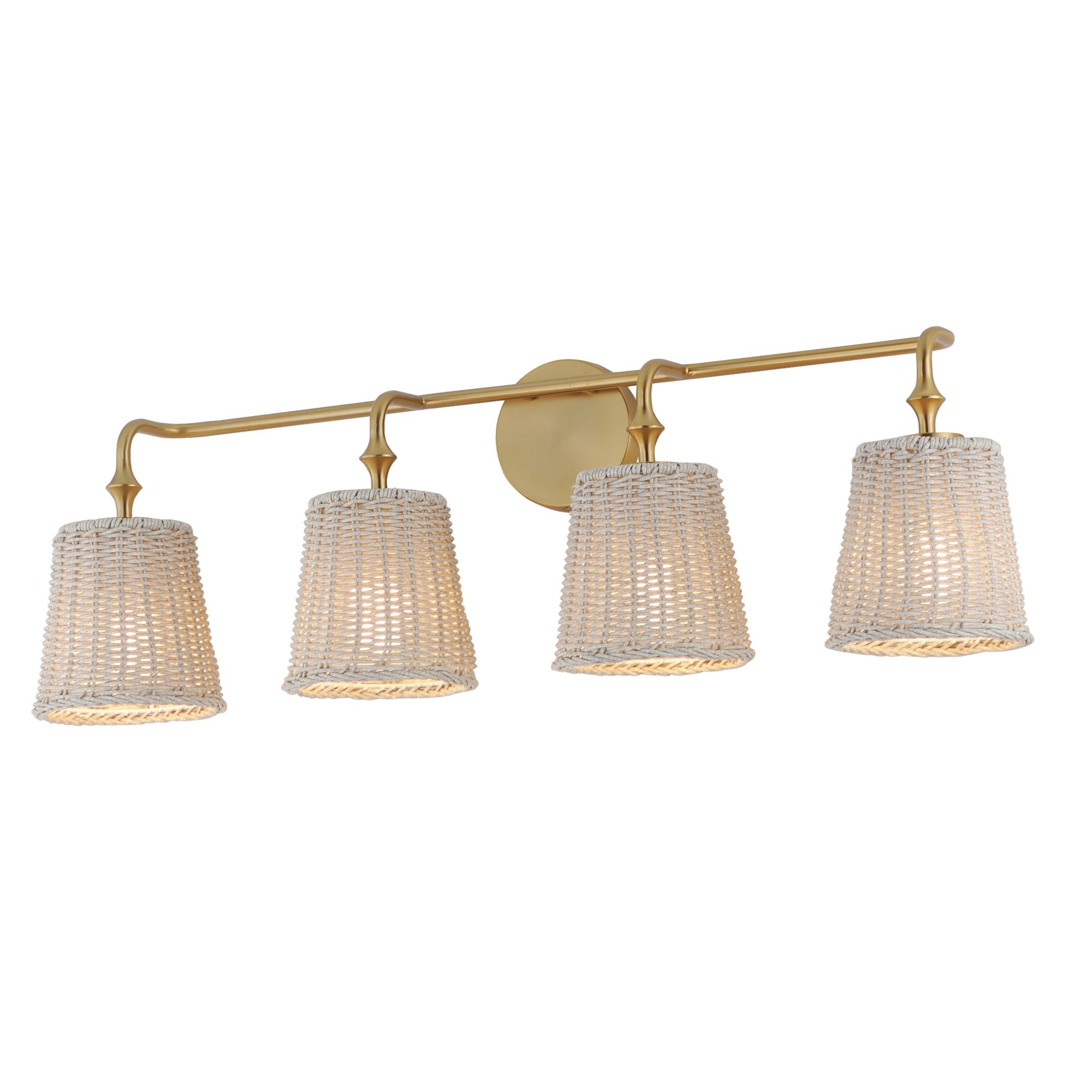 Baja 33" 4-Light Bath Vanity, Natural Aged Brass Finish - Bees Lighting