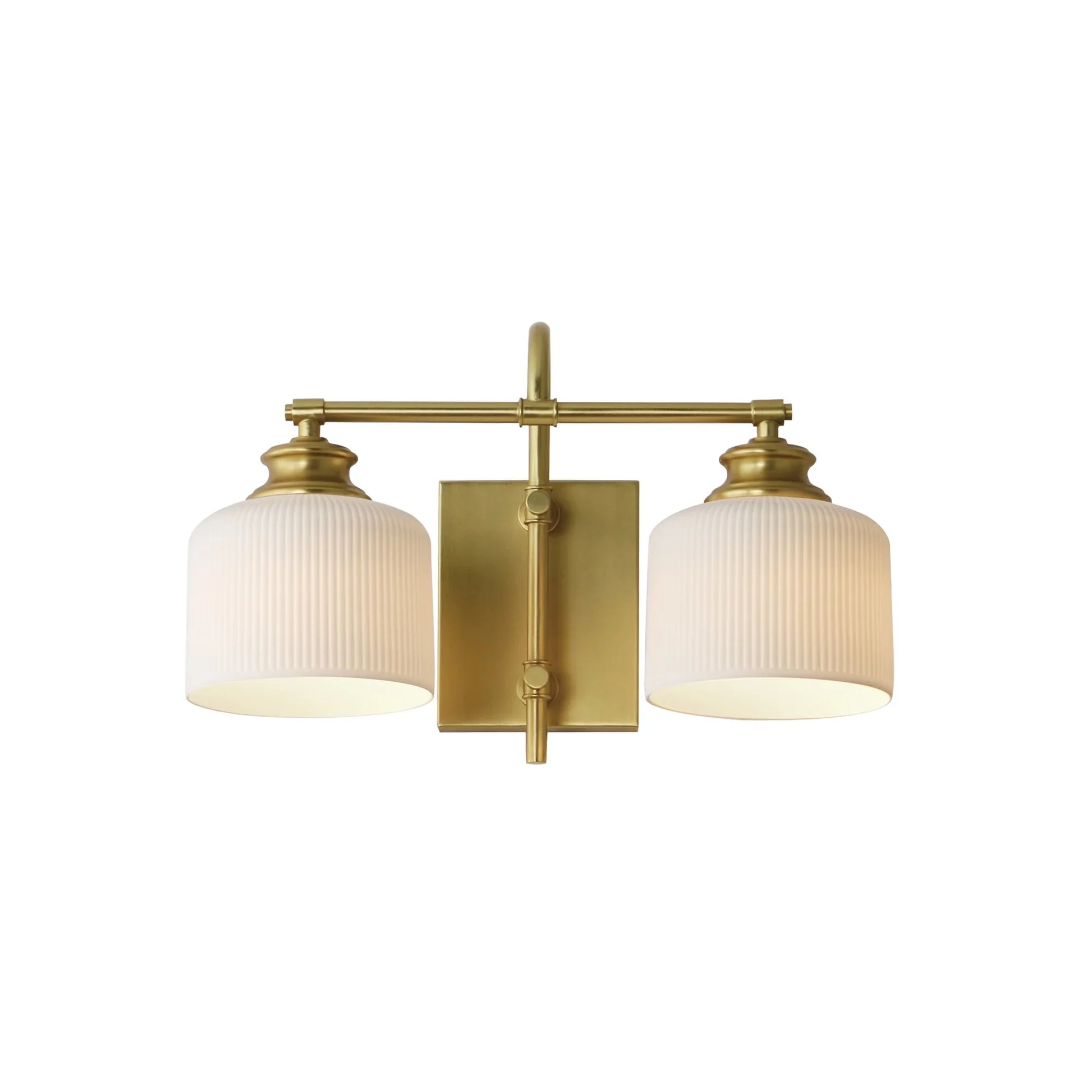 Bisque 16" 2-Light Wall Sconce, Natural Aged Brass Finish - Bees Lighting