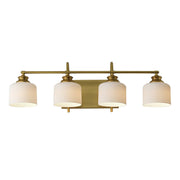 Bisque 32" 4-Light Bath Vanity, Natural Aged Brass Finish - Bees Lighting