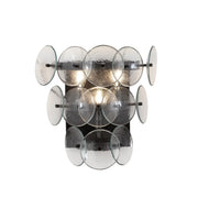 Loren 15" 3-Light Wall Sconce, Gunmetal Finish, Textured Glass - Bees Lighting